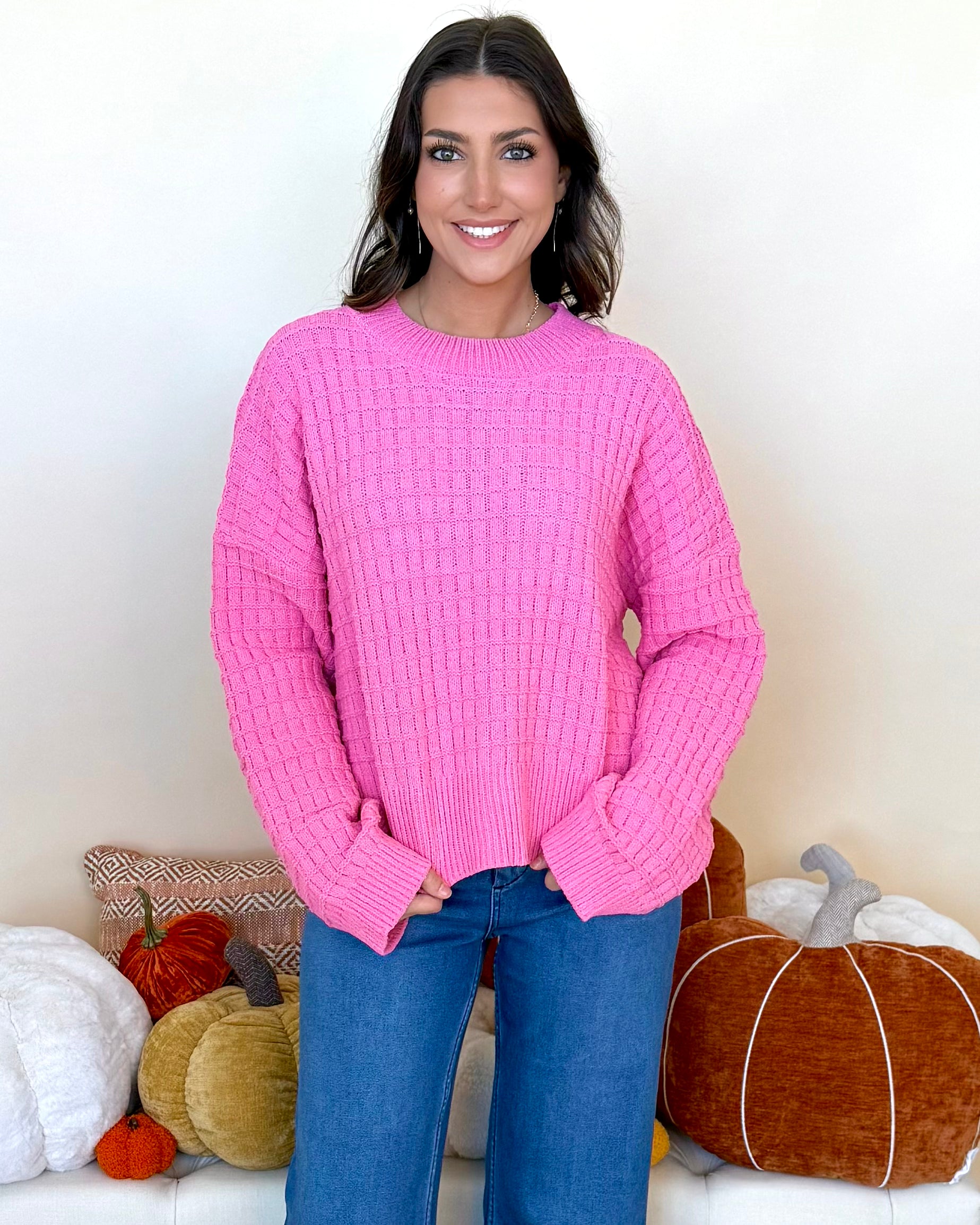 Remember It Well Pink Oversized Sweater-Shop-Womens-Boutique-Clothing
