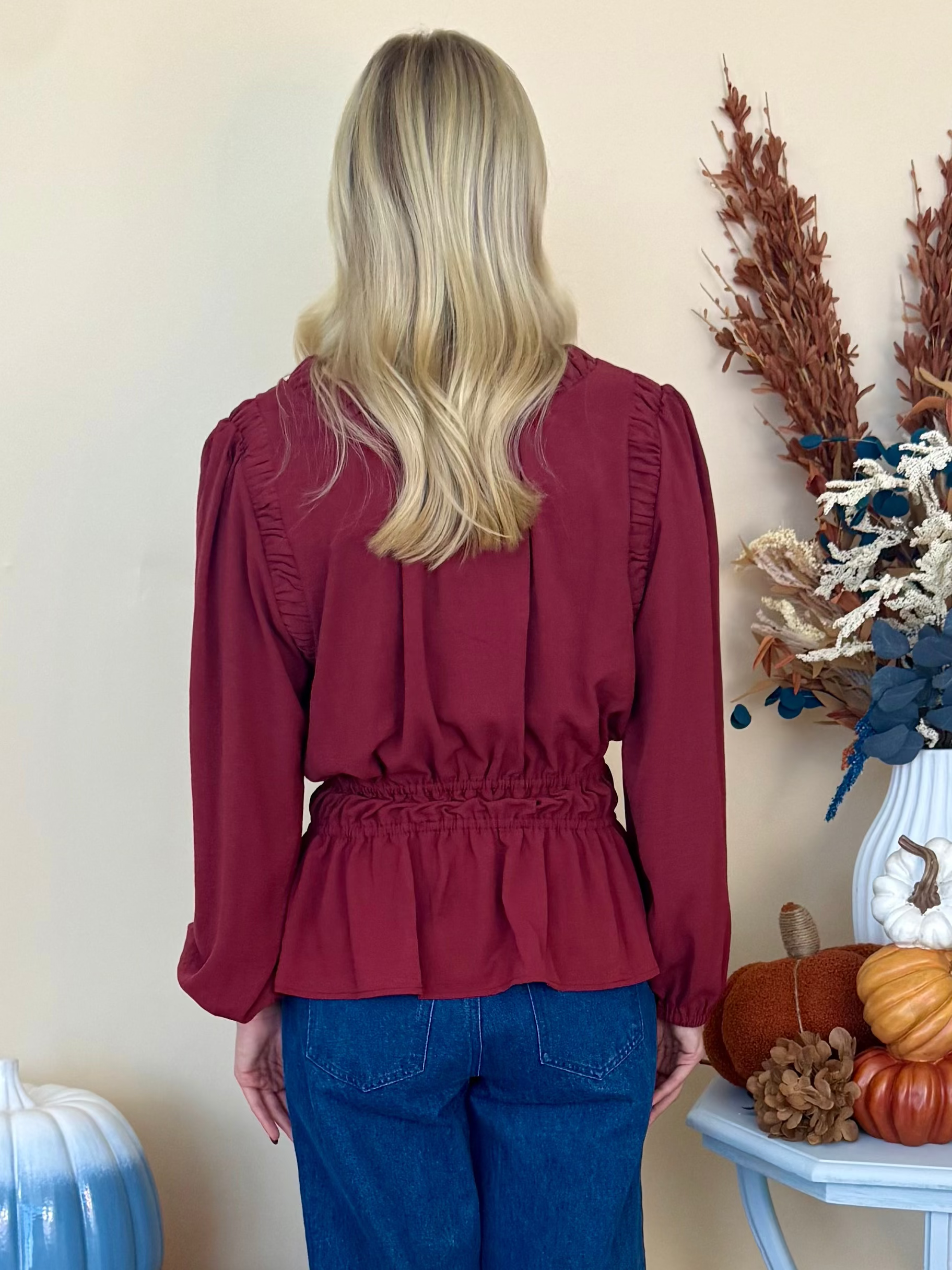 Sweet Energy Sienna Neck and Armhole Shirring Detail Top