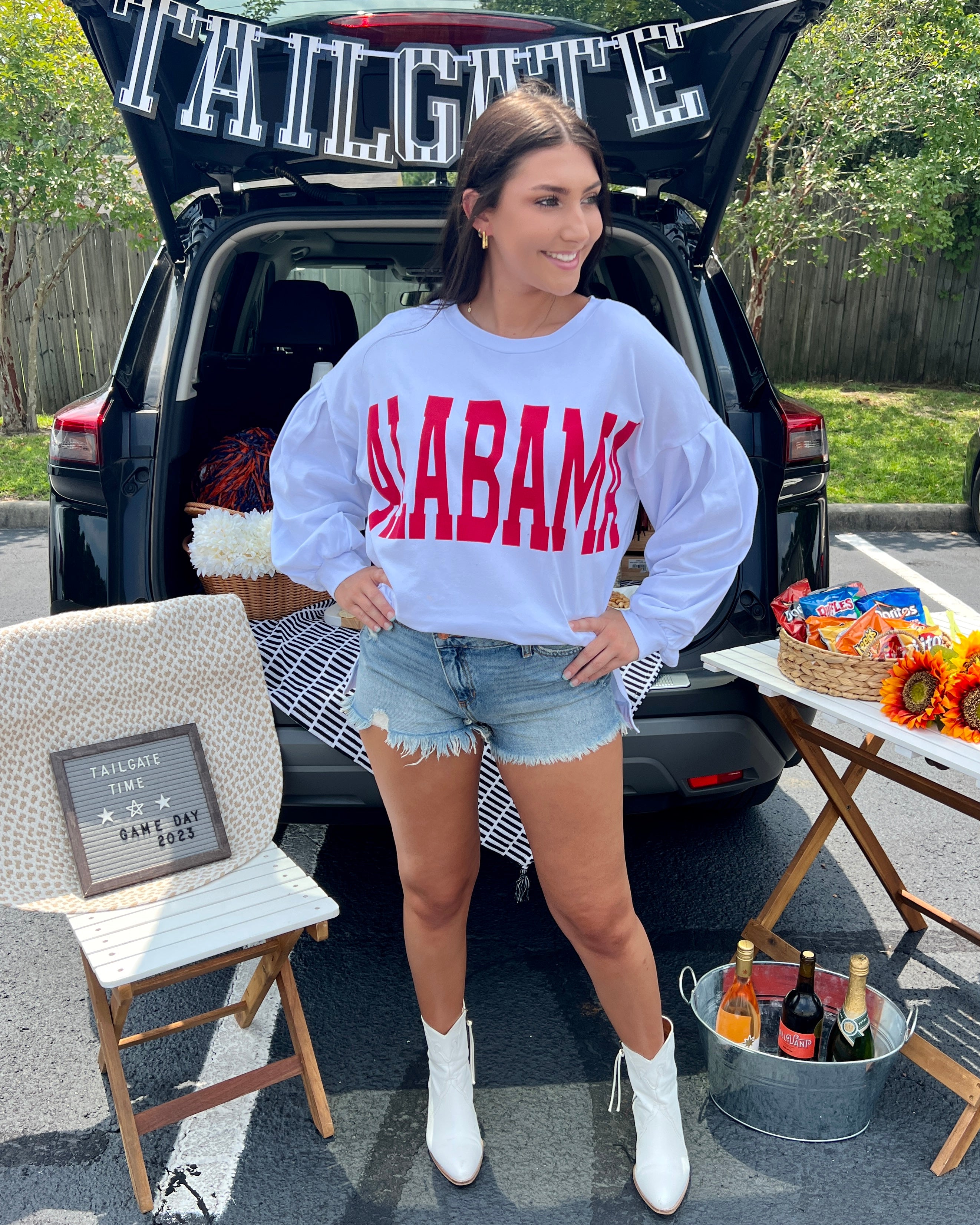 Alabama White Cotton Jersey Top-Shop-Womens-Boutique-Clothing