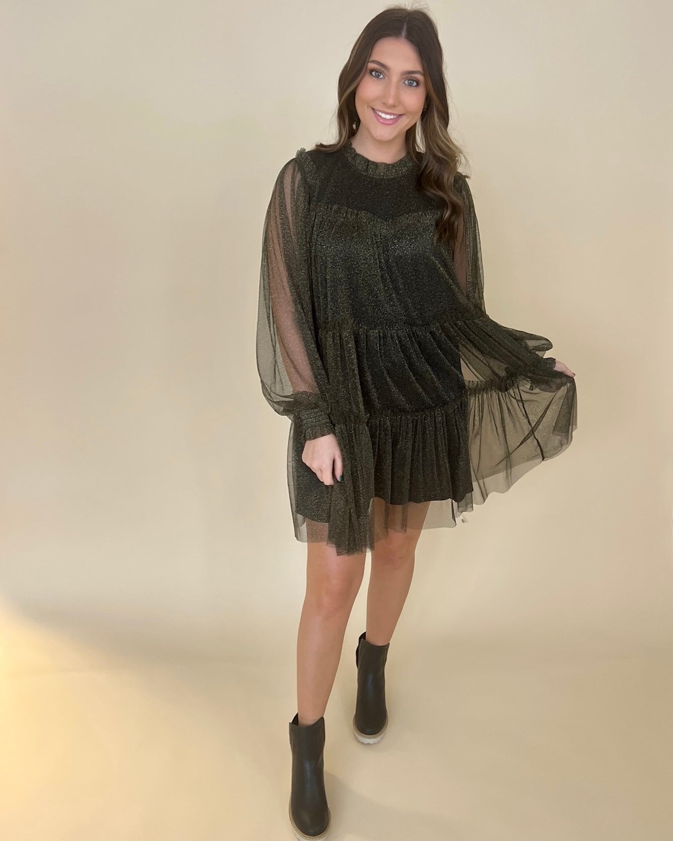 Shimmery Babe Black Metallic Dress-Shop-Womens-Boutique-Clothing