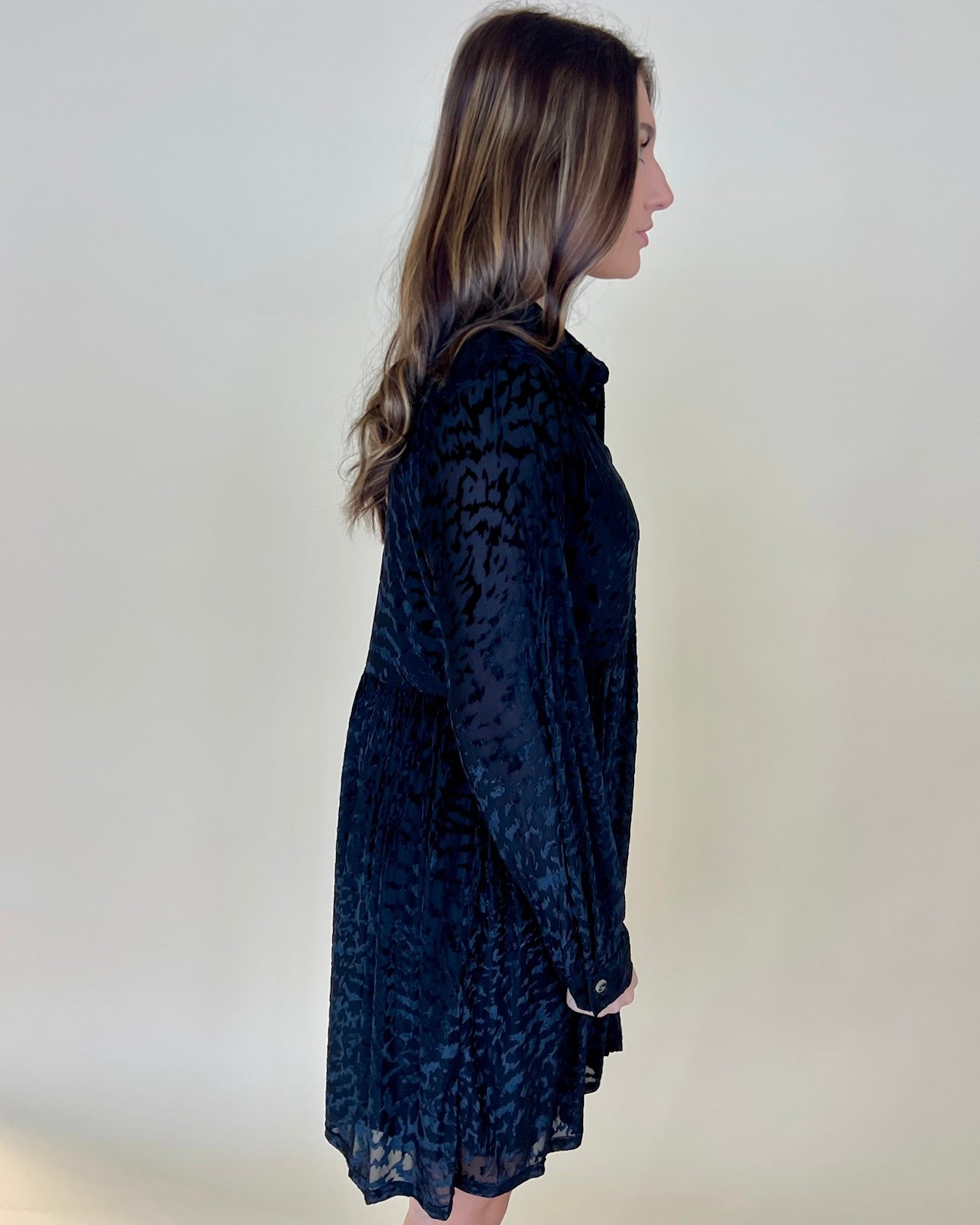Fall For You Black Animal Velvet Dress-Shop-Womens-Boutique-Clothing