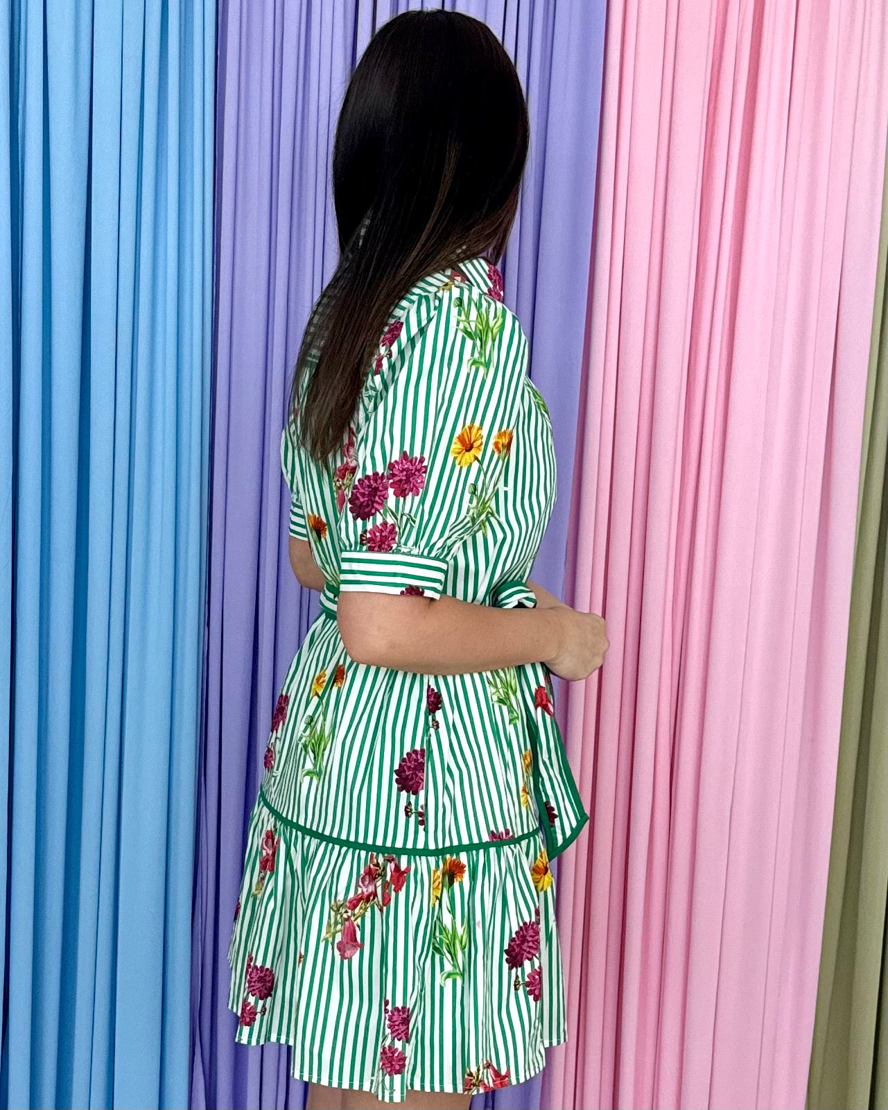 Soft Standard Green Floral Dress-Shop-Womens-Boutique-Clothing