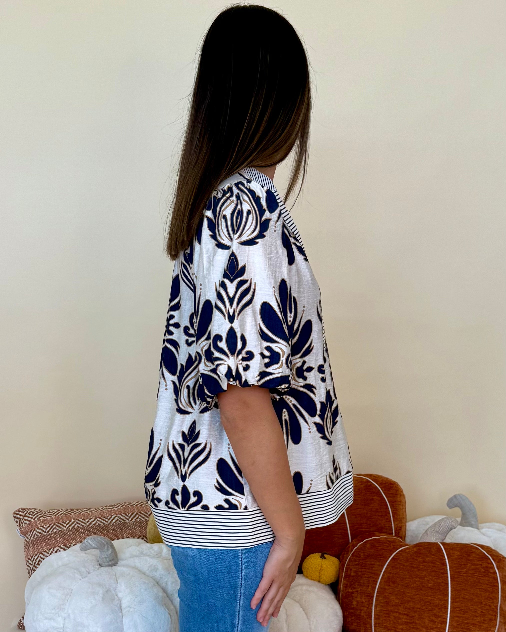 Coming For You Navy Floral Top-Shop-Womens-Boutique-Clothing