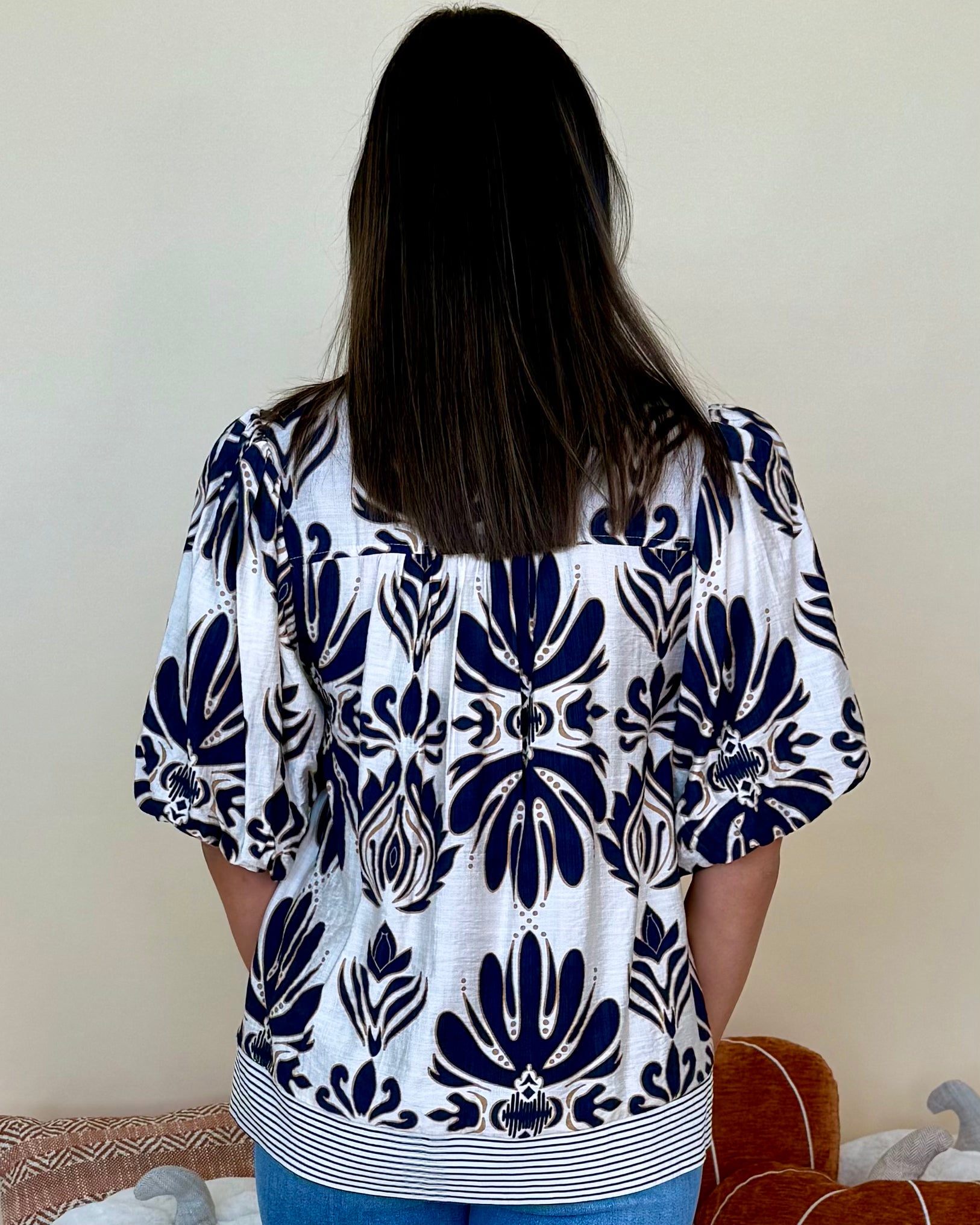 Coming For You Navy Floral Top-Shop-Womens-Boutique-Clothing