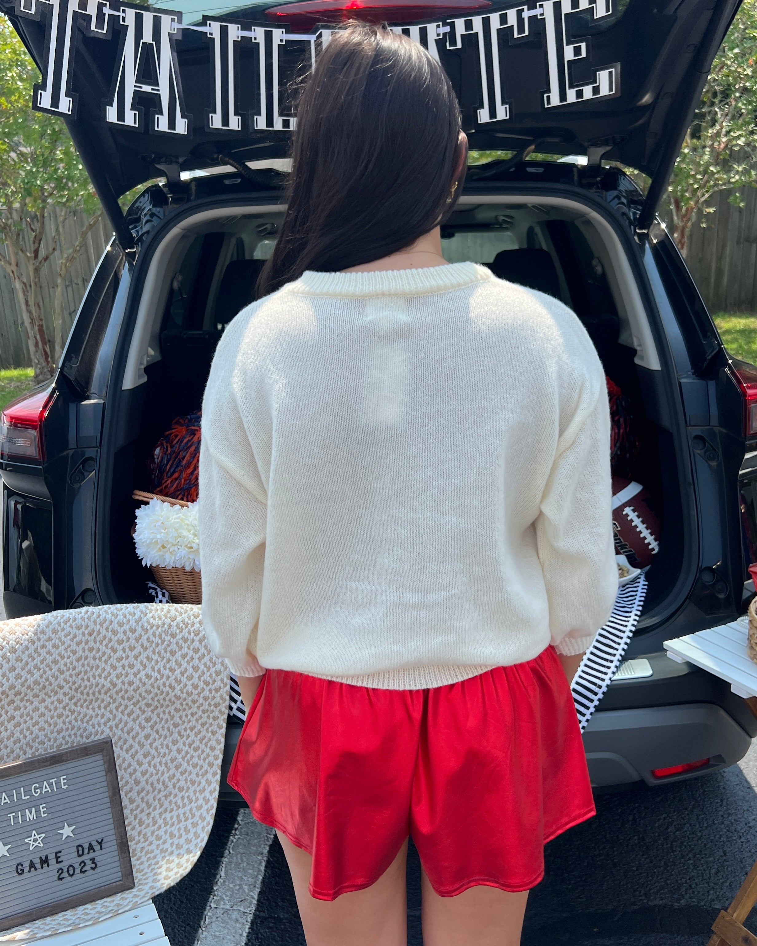 Go Fight Win Ivory Game Day Puff Sleeve Sweater-Shop-Womens-Boutique-Clothing