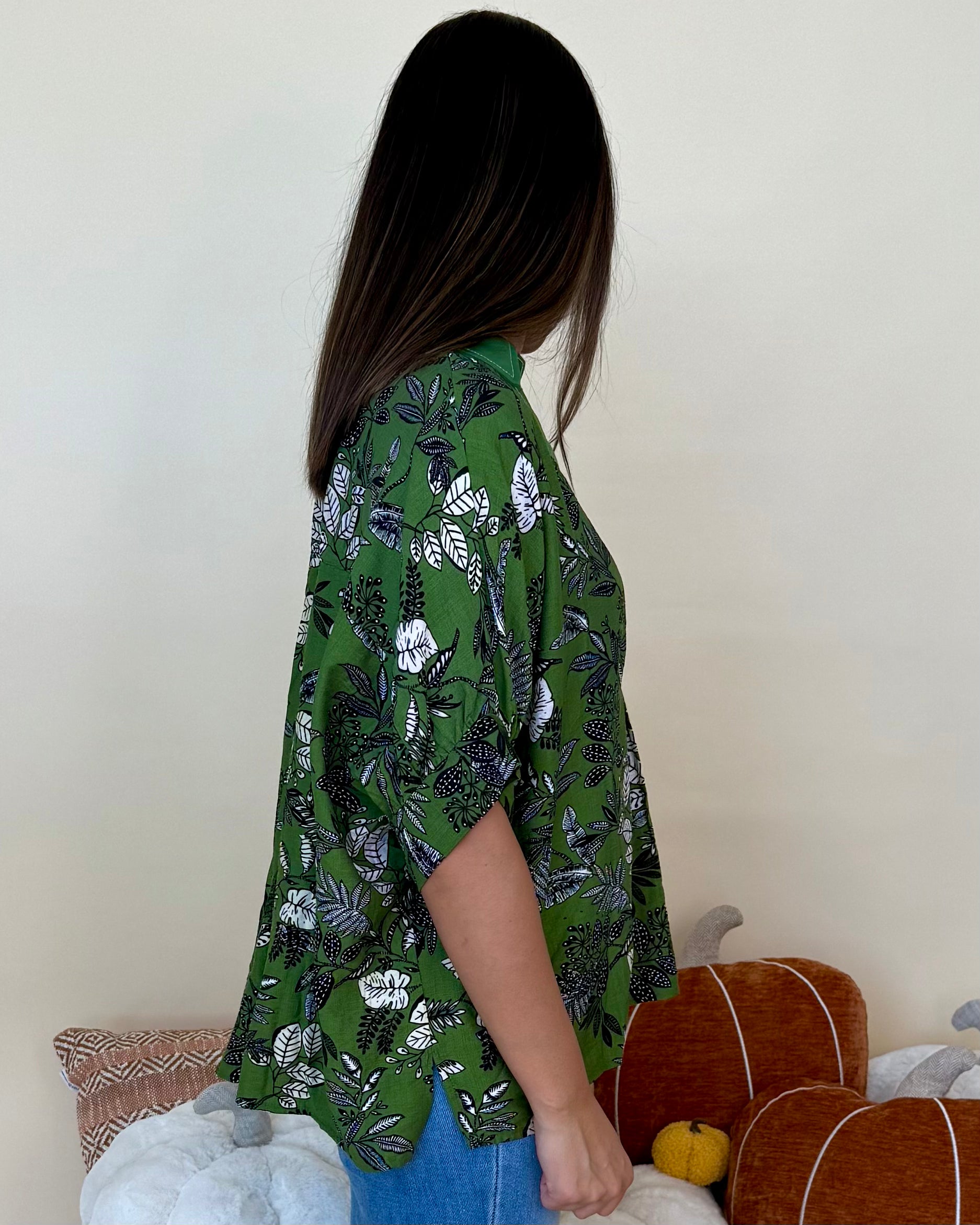 Looks Like Love Olive Botanical Dolman Top-Shop-Womens-Boutique-Clothing