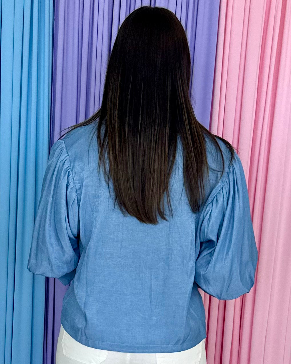 City Bloom Sky Ruffle Top-Shop-Womens-Boutique-Clothing