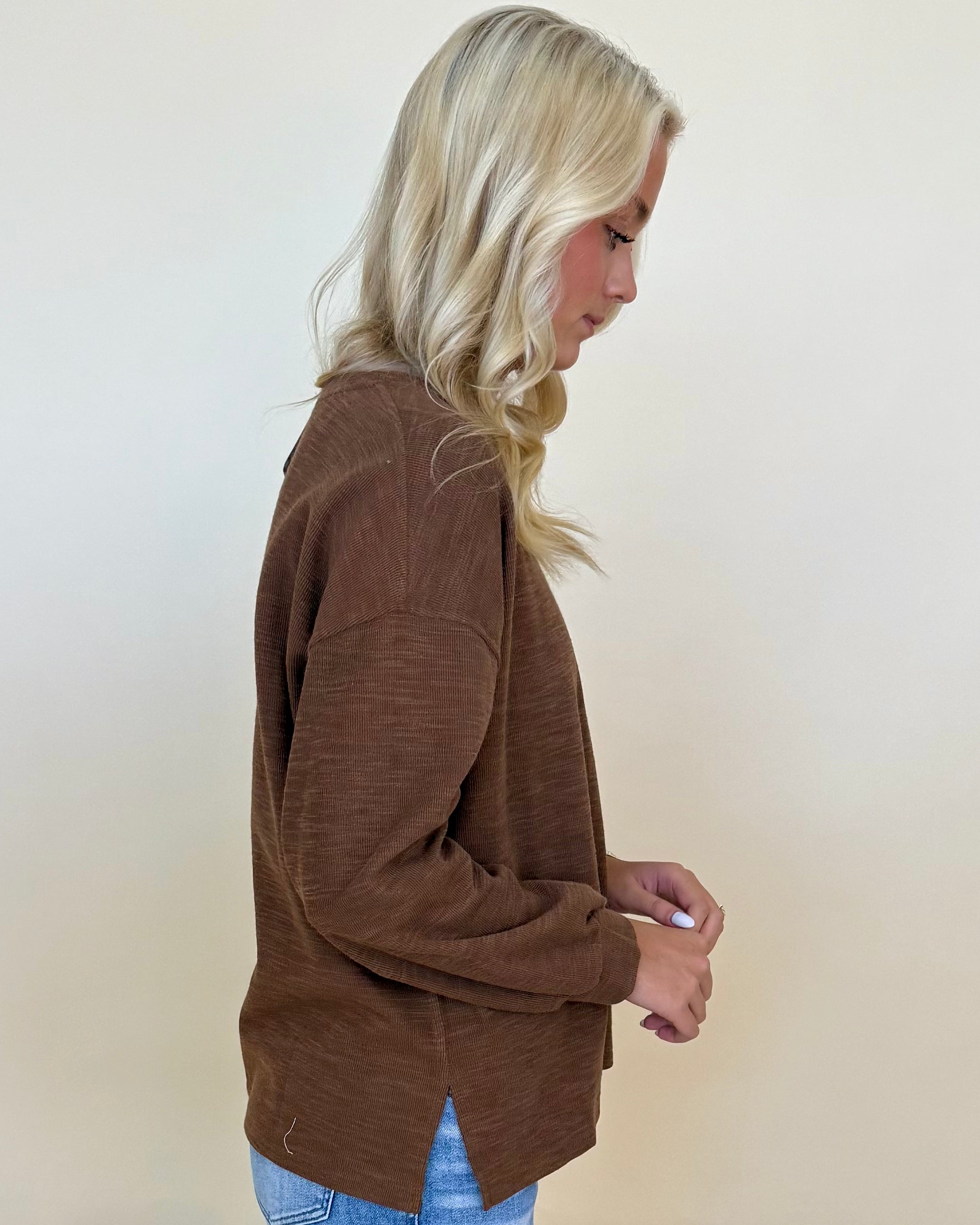 Dream About You Brown Raw Marled Top-Shop-Womens-Boutique-Clothing