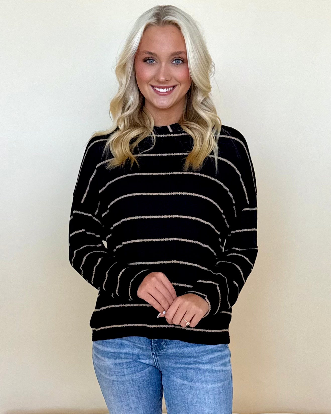 Meaning More Black Striped Top-Shop-Womens-Boutique-Clothing