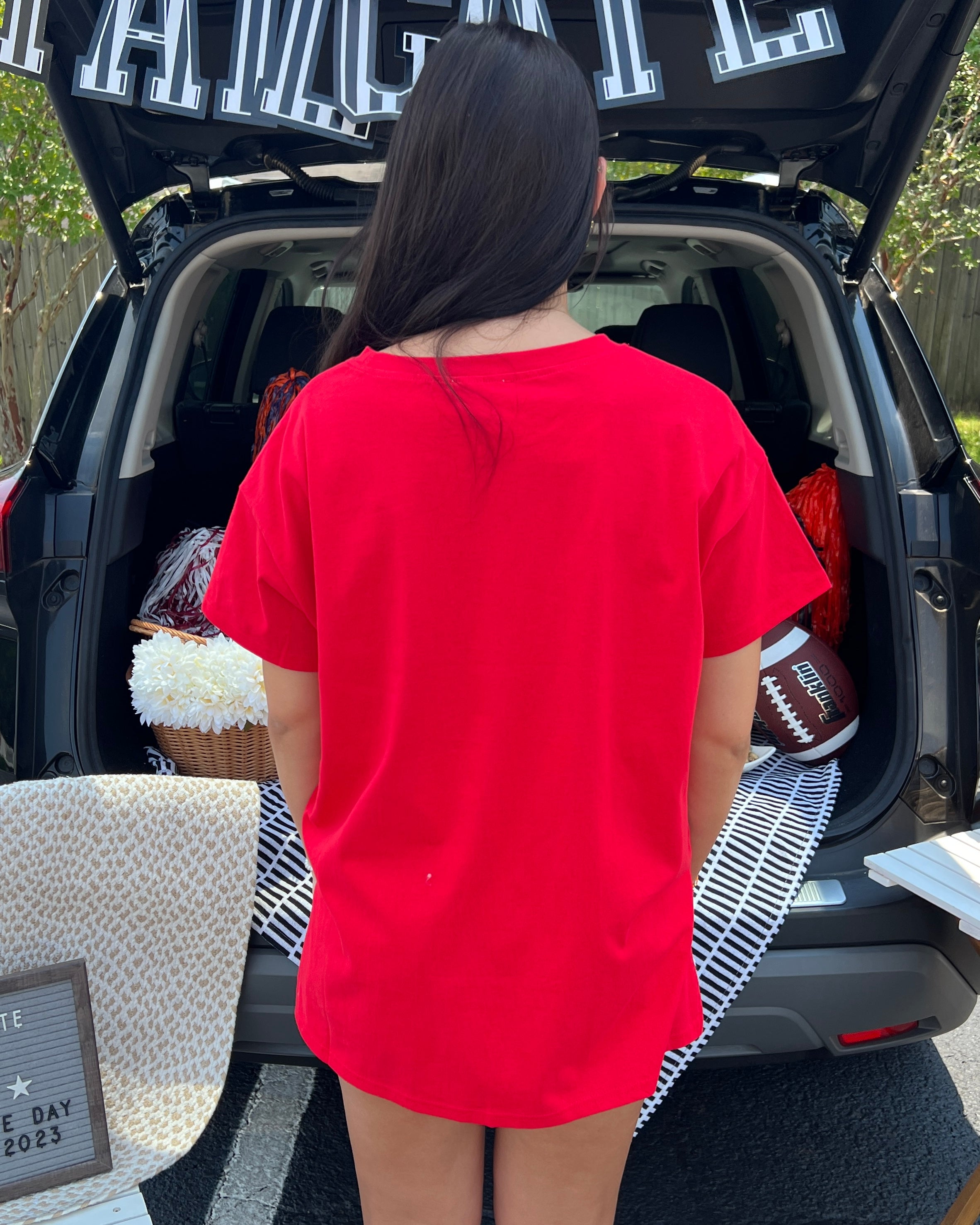 SEC Saturday Red Georgia Sequins Top-Shop-Womens-Boutique-Clothing