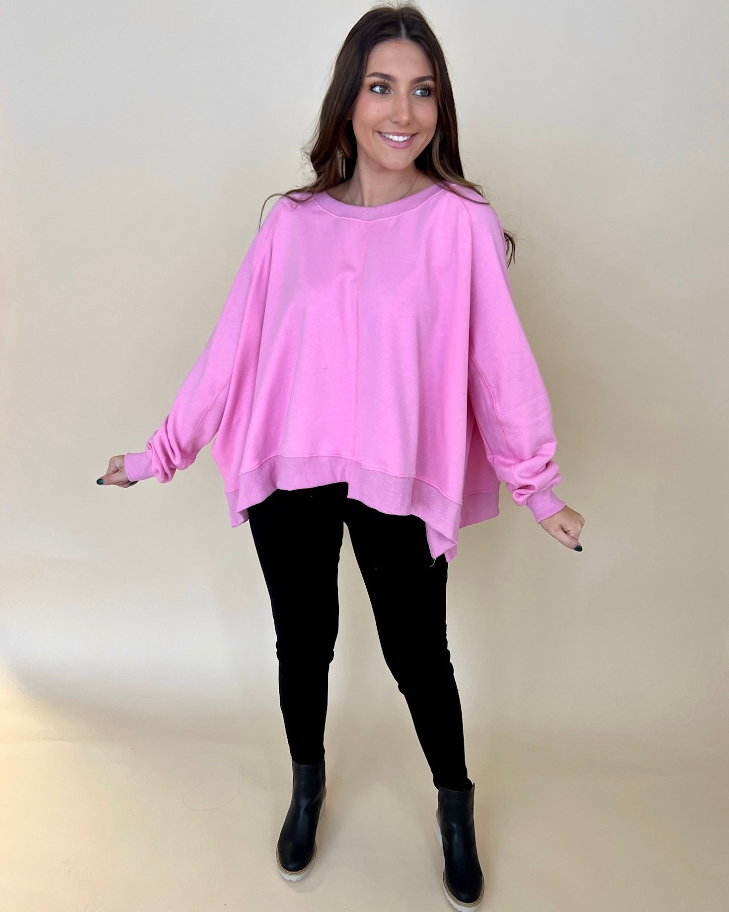 Colder Days Barbie Pink Sweatshirt-Shop-Womens-Boutique-Clothing