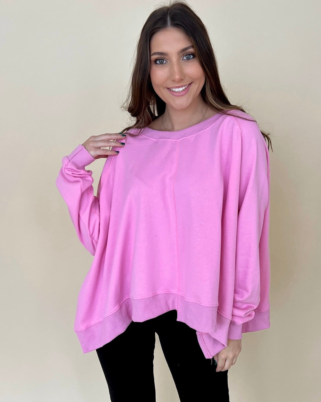 Colder Days Barbie Pink Sweatshirt-Shop-Womens-Boutique-Clothing