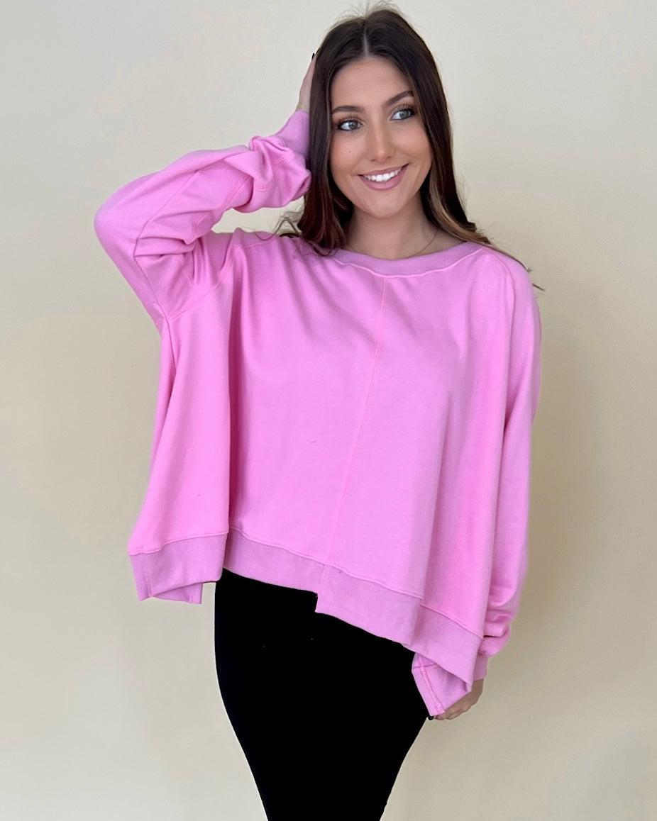 Colder Days Barbie Pink Sweatshirt-Shop-Womens-Boutique-Clothing