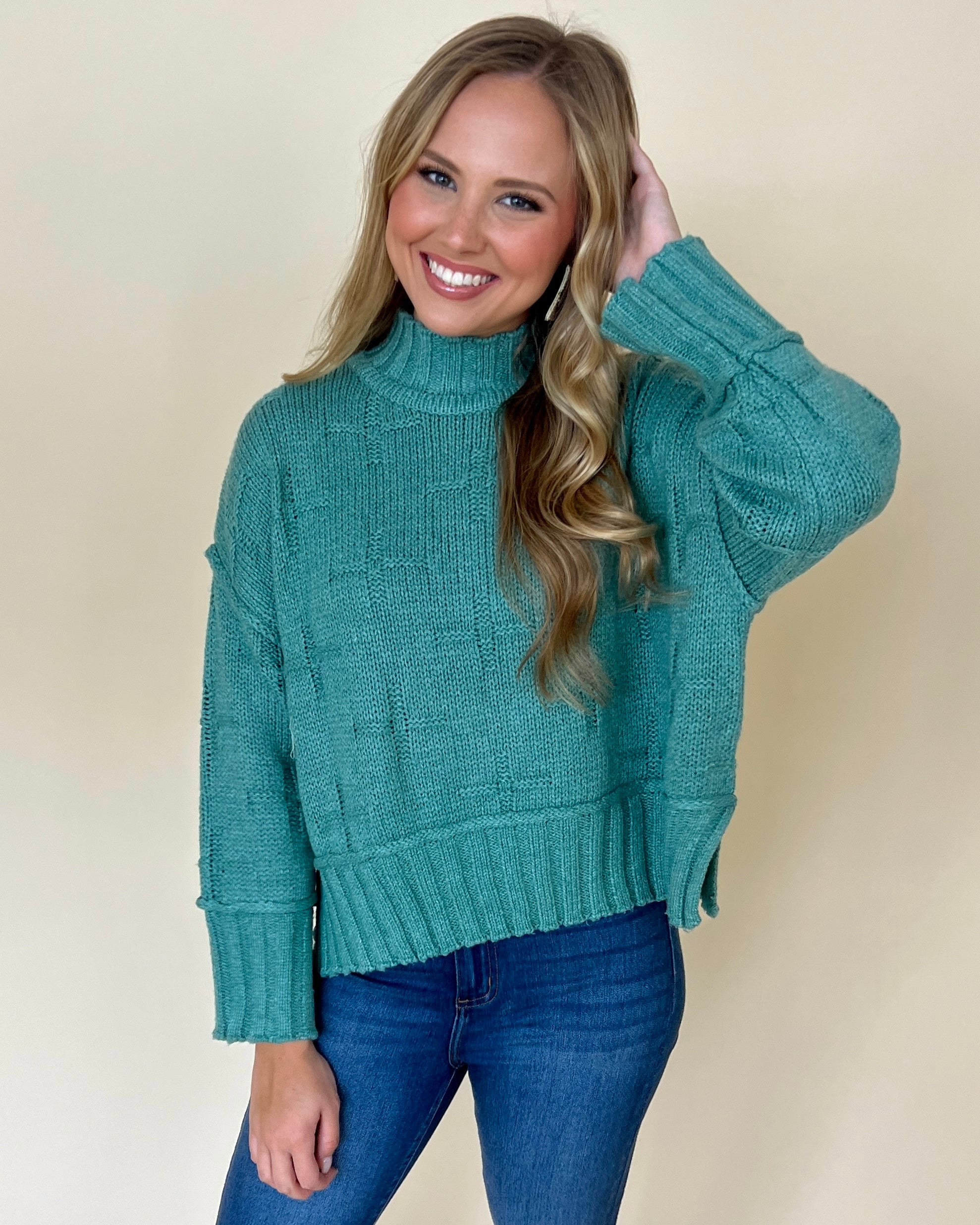 Stay On Sage Design Knitted Sweater-Shop-Womens-Boutique-Clothing