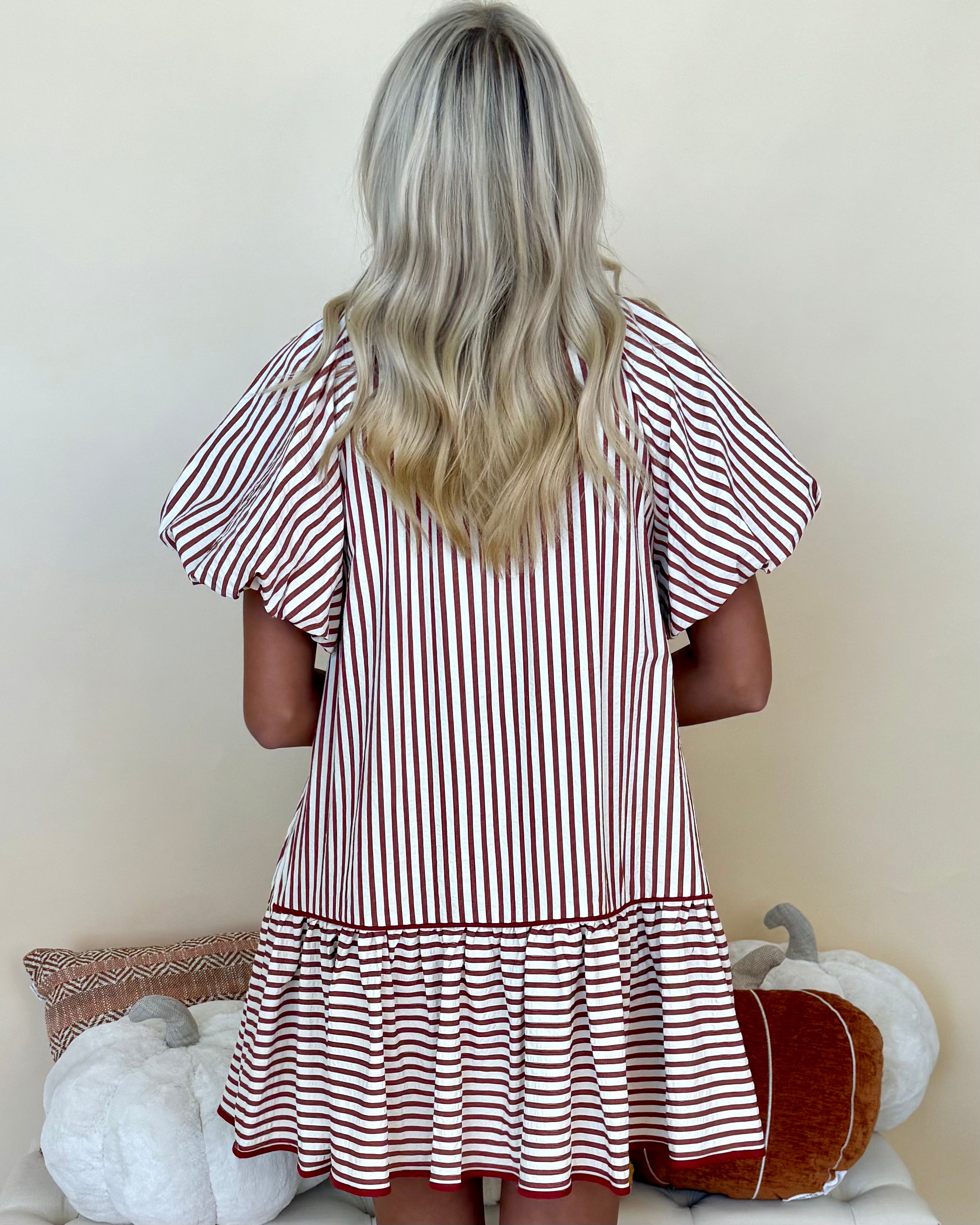 Now And Then Brick Stripe Button Dress-Shop-Womens-Boutique-Clothing