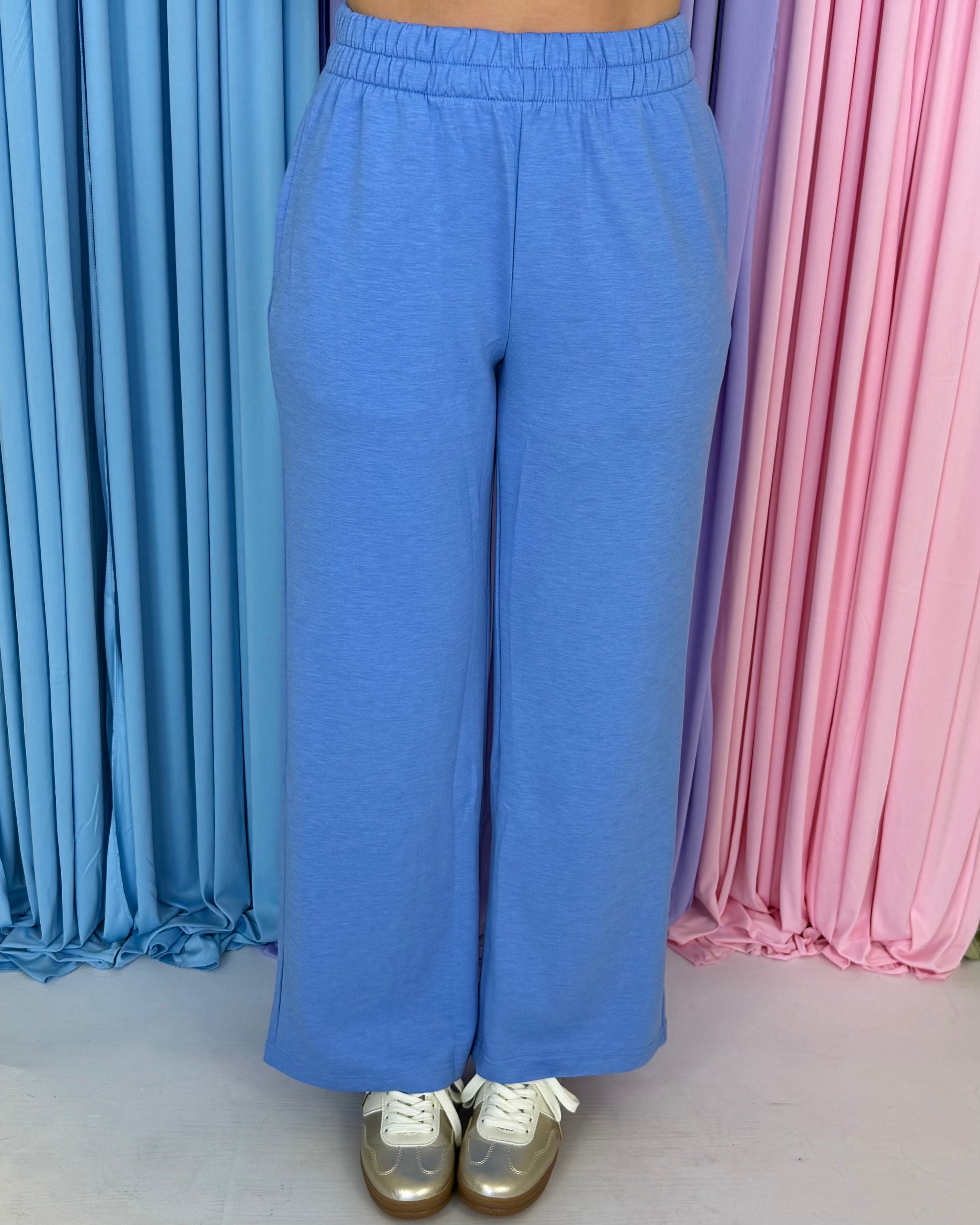 Petite Petals Cornflower Blue Scuba Half Zip Set-Shop-Womens-Boutique-Clothing