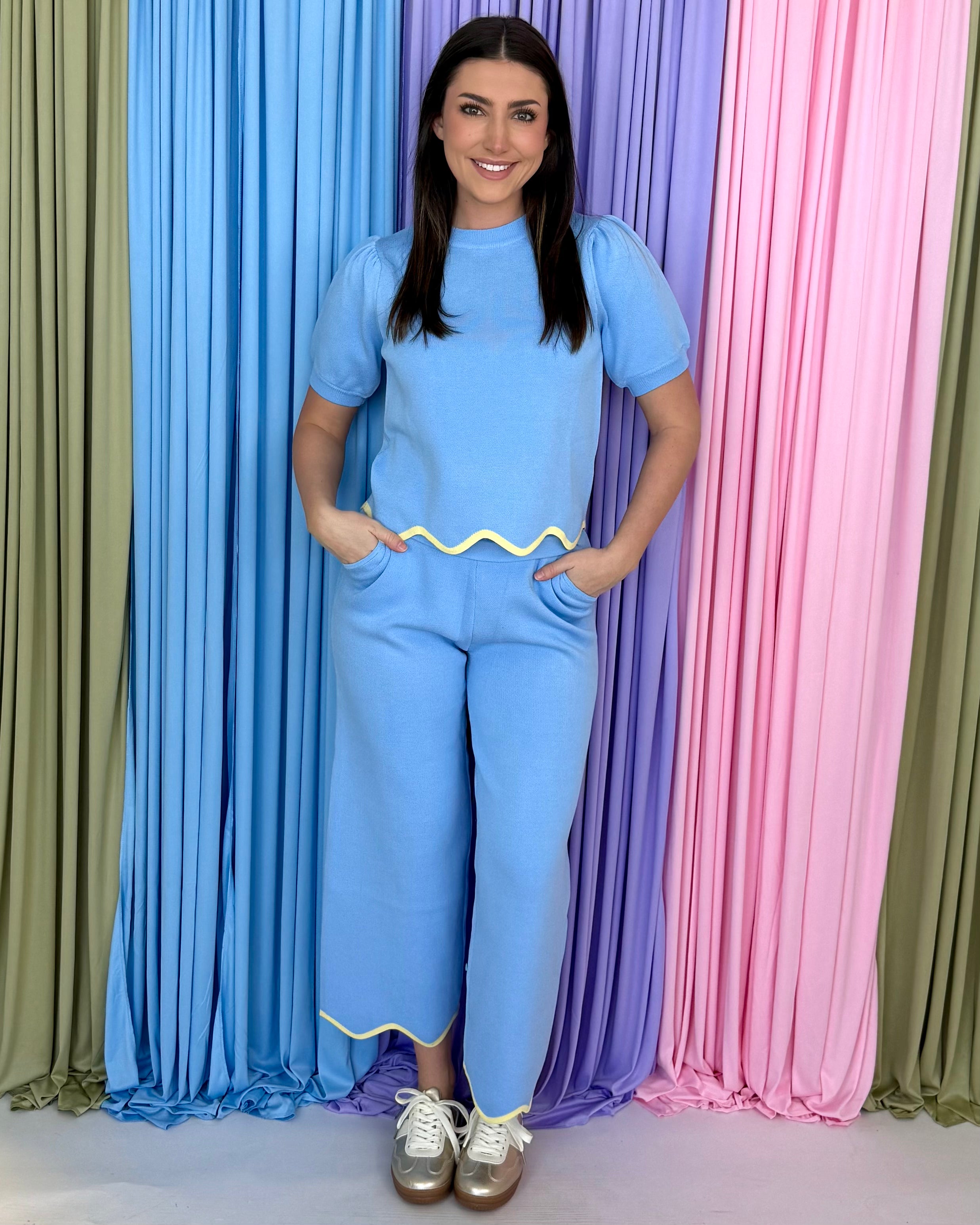 Sweet Staple Sky High Waist Elastic Scallop Pants-Shop-Womens-Boutique-Clothing