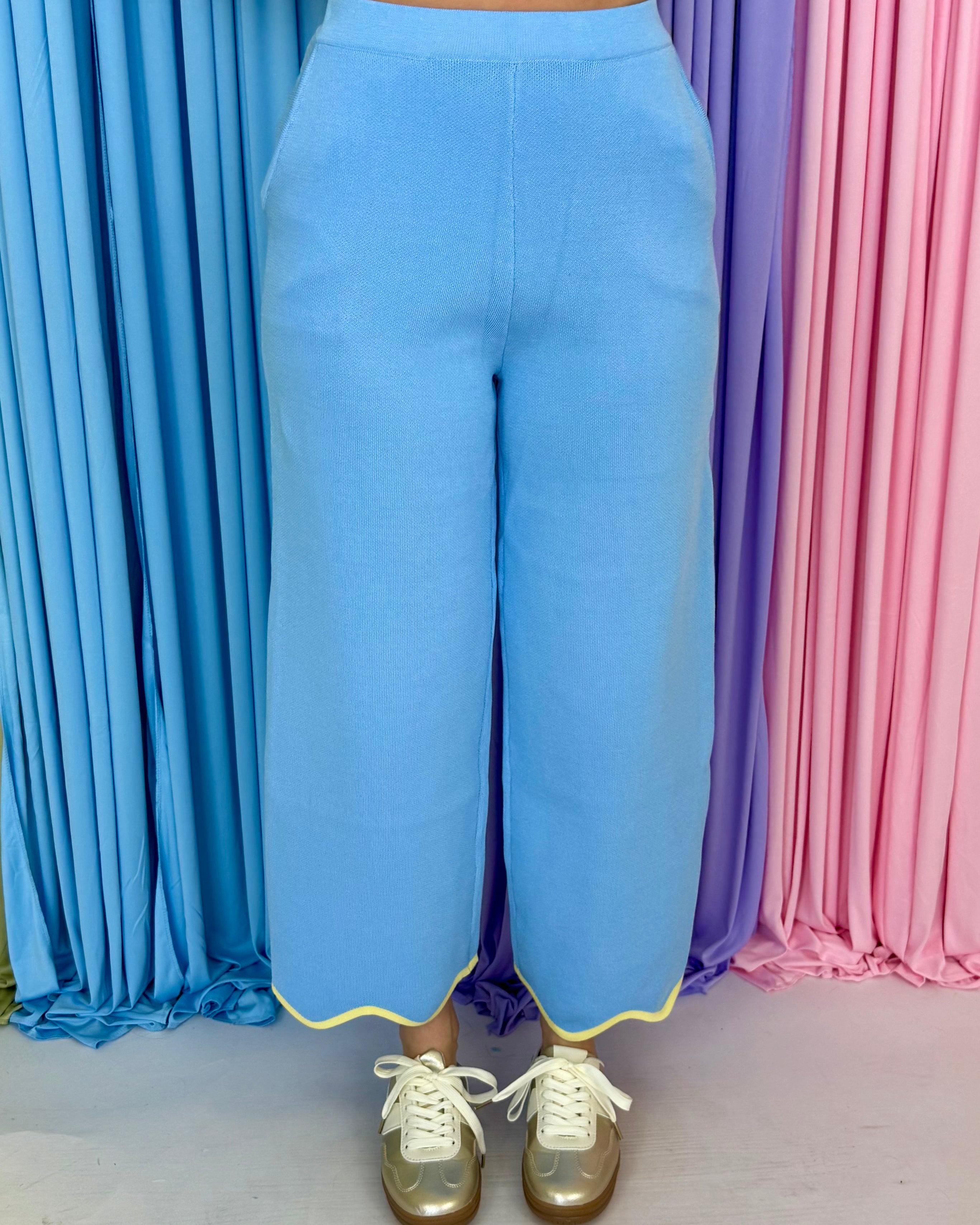 Sweet Staple Sky High Waist Elastic Scallop Pants-Shop-Womens-Boutique-Clothing