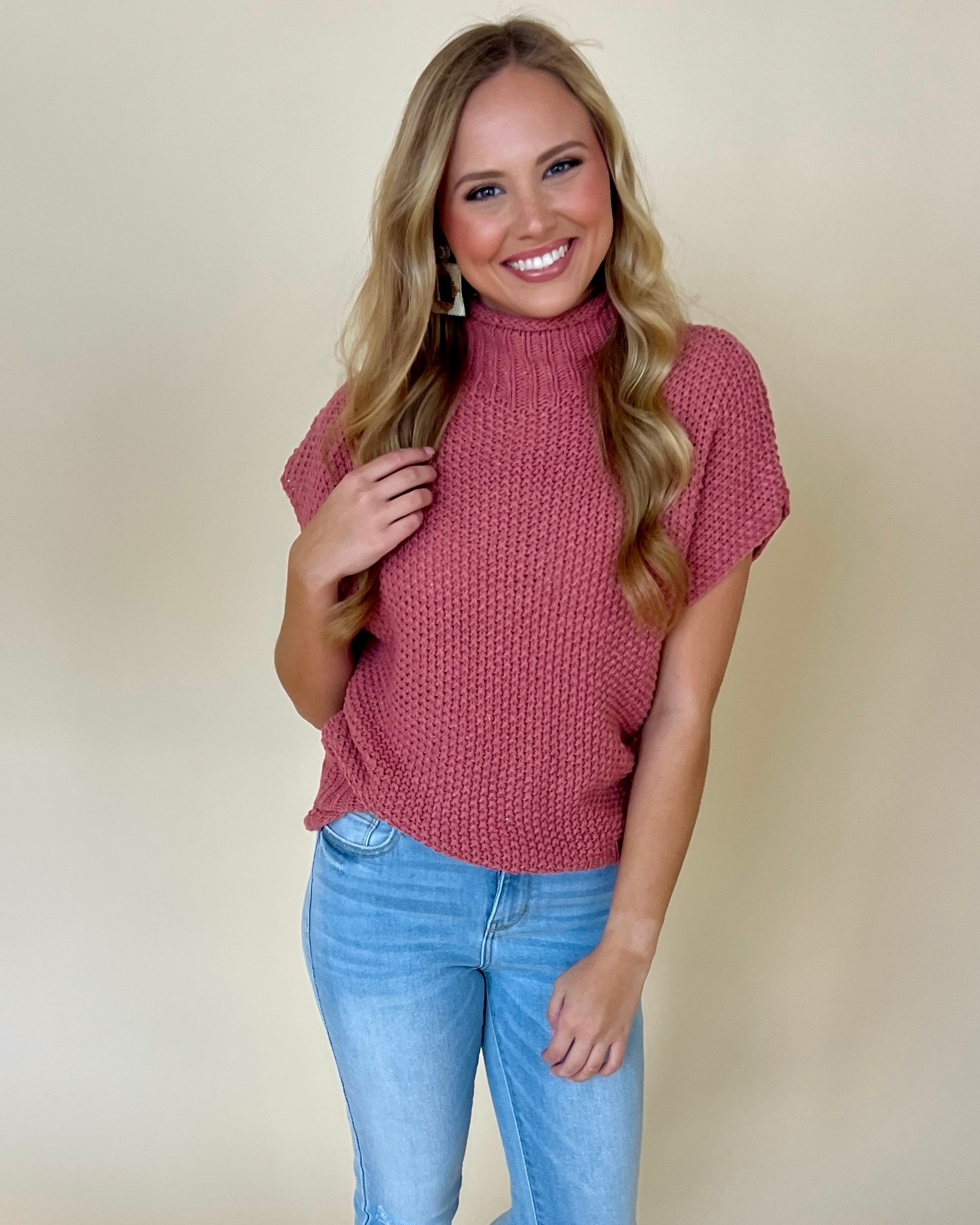 Long Term Marsala Sleeveless Sweater Top-Shop-Womens-Boutique-Clothing