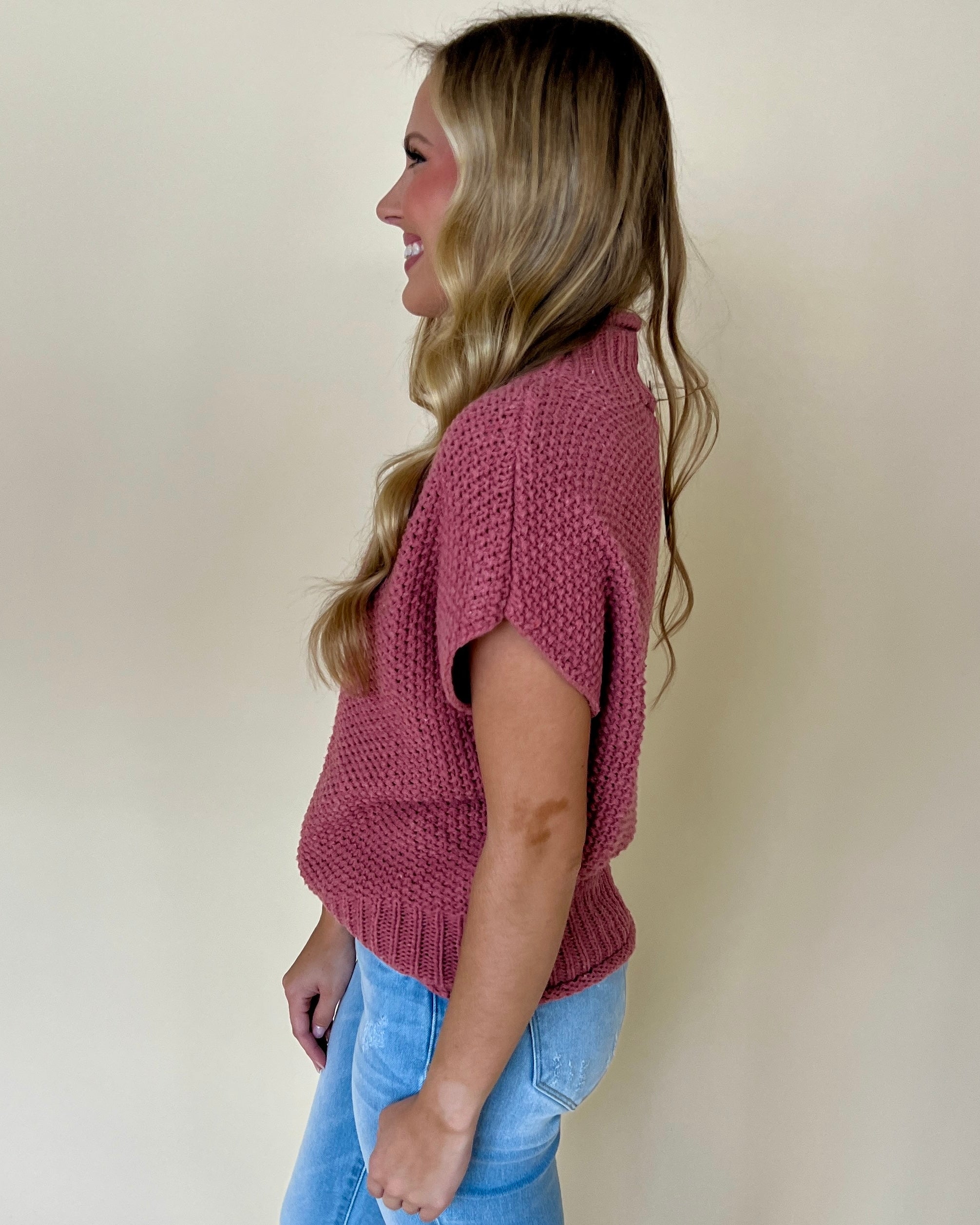 Long Term Marsala Sleeveless Sweater Top-Shop-Womens-Boutique-Clothing