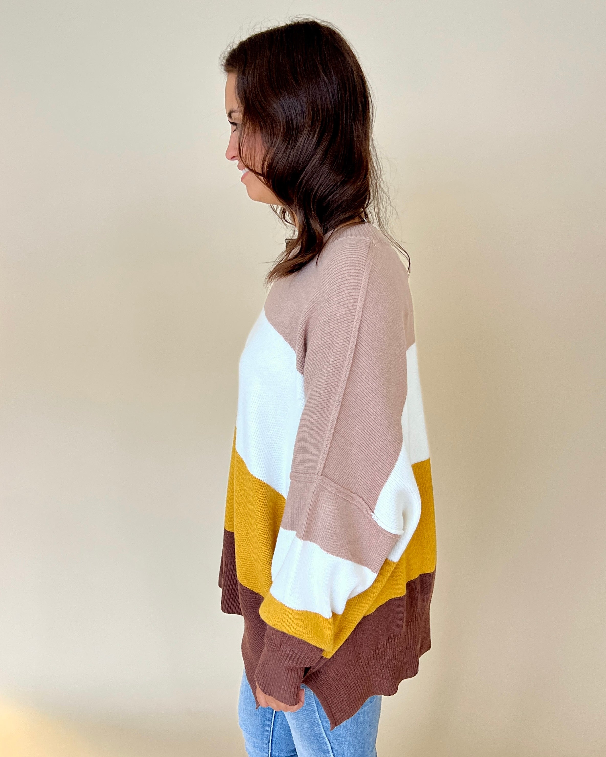 One Last Chance Brown Striped Sweater-Shop-Womens-Boutique-Clothing