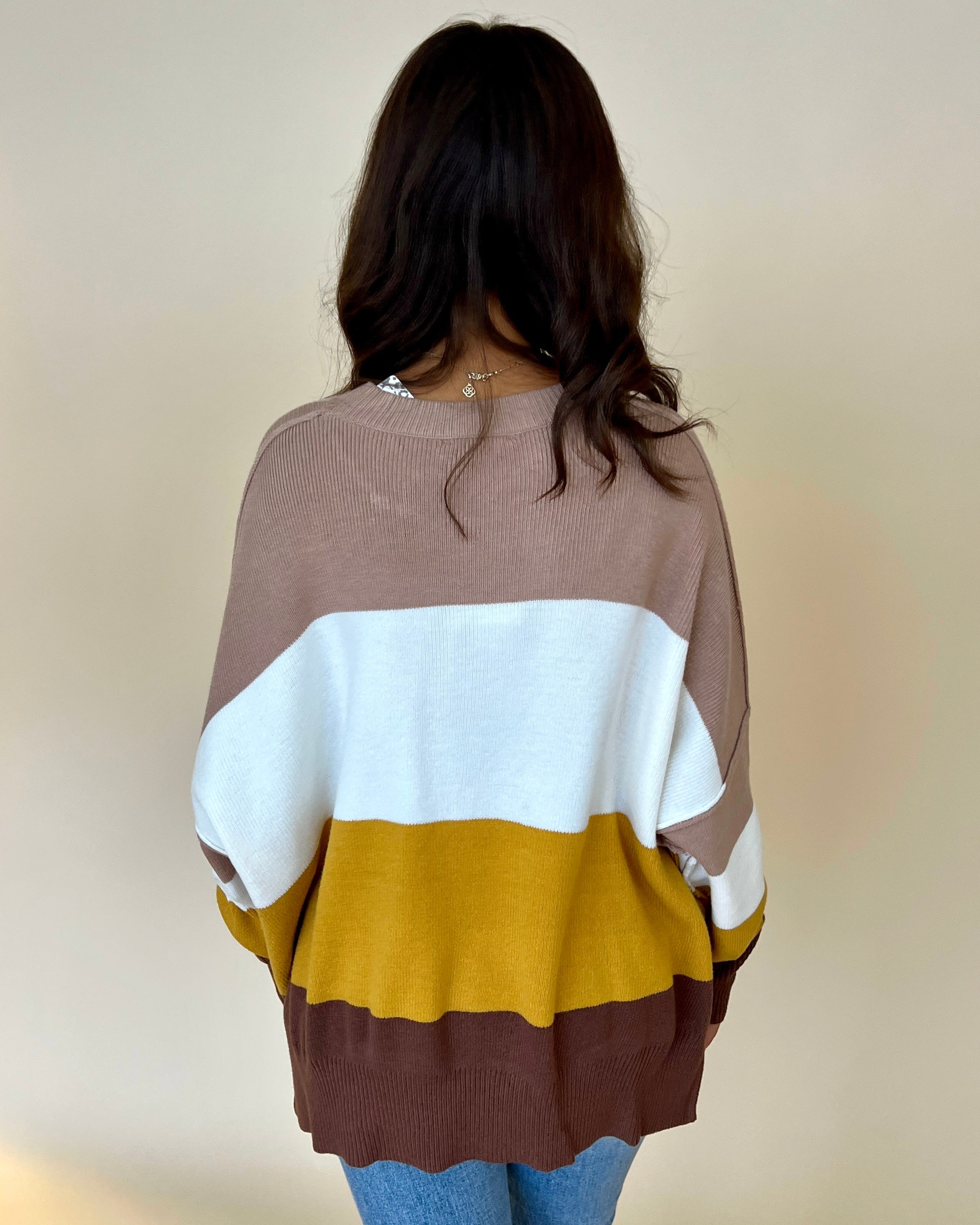 One Last Chance Brown Striped Sweater-Shop-Womens-Boutique-Clothing