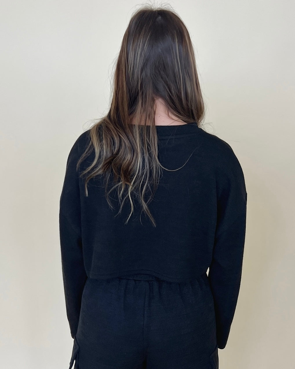 Chasin' You Black Rib Cropped Top-Shop-Womens-Boutique-Clothing