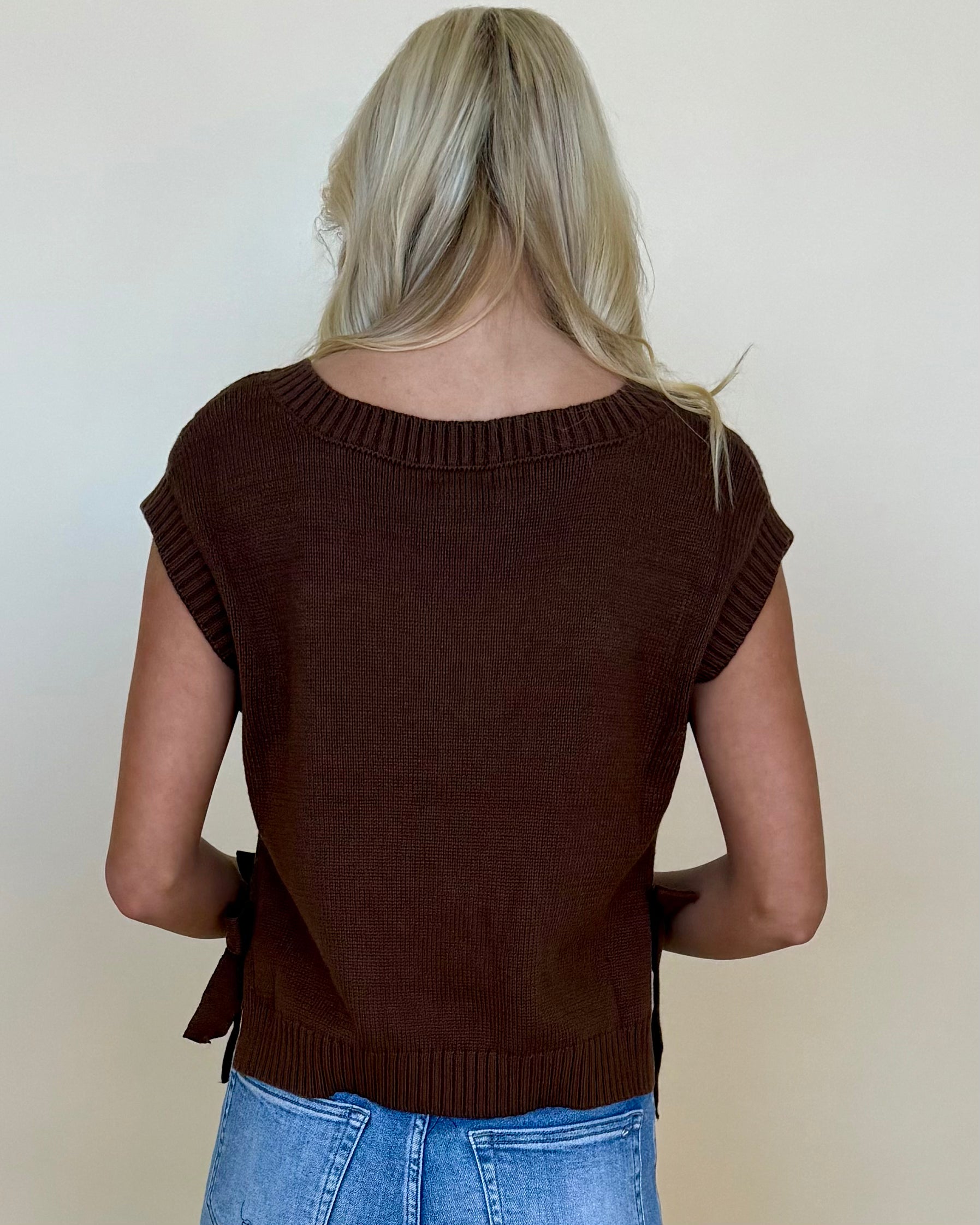 Easily Admired Brown V-Neck Cable Sweater-Shop-Womens-Boutique-Clothing
