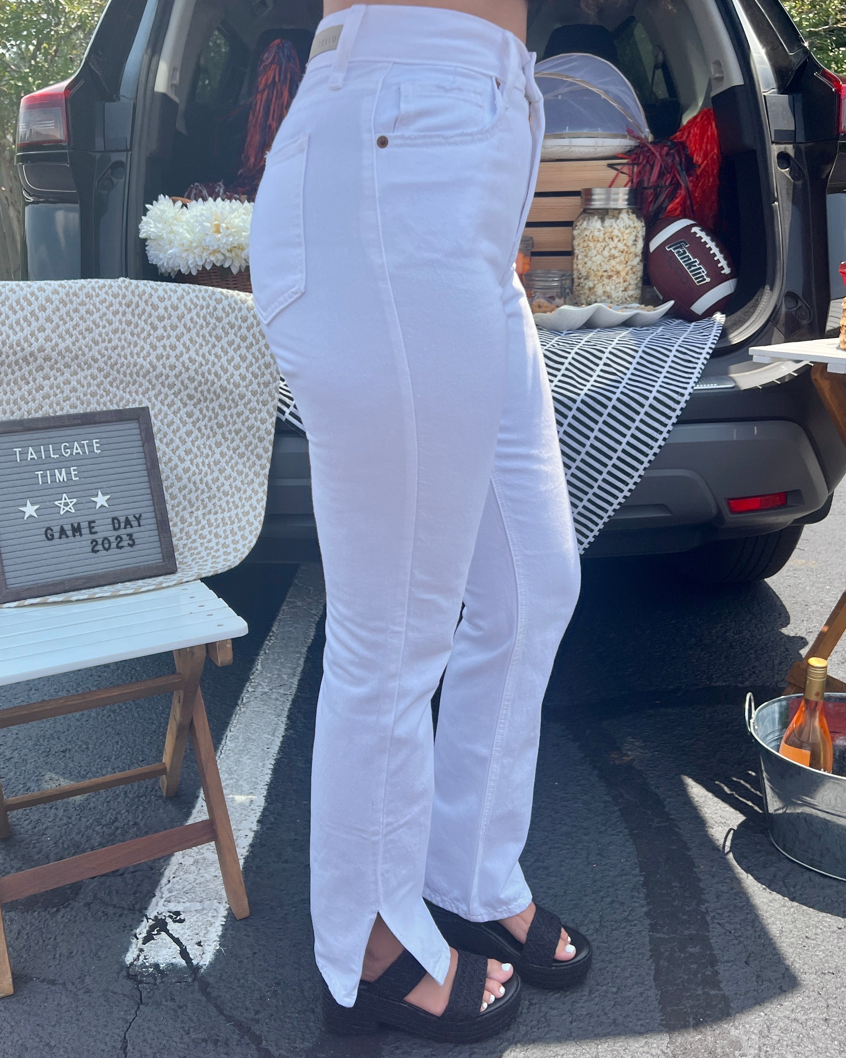 Time To Waste White Full Length High Rise Straight Jeans-Shop-Womens-Boutique-Clothing