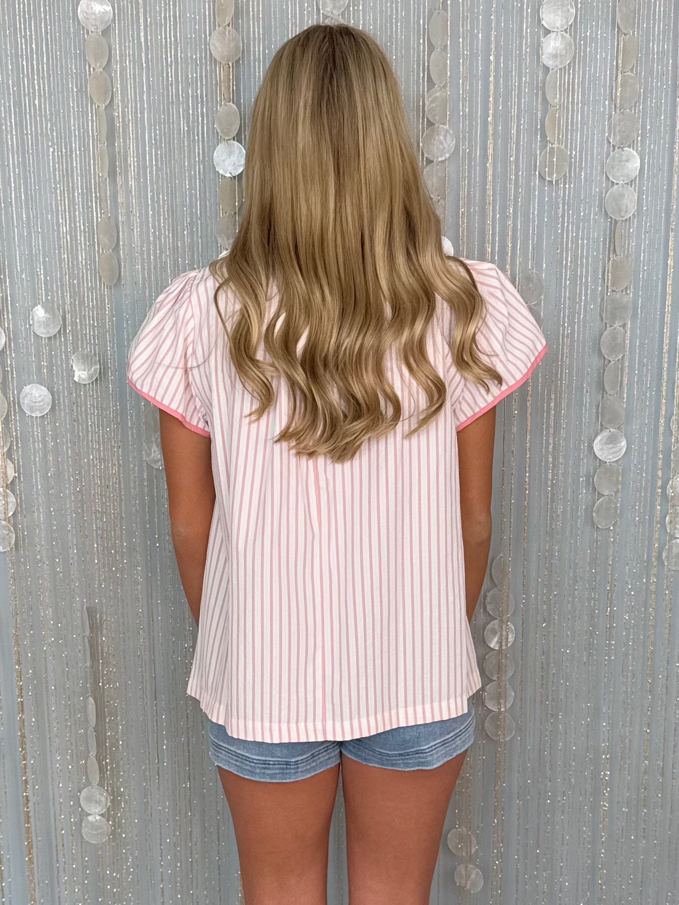 Deco Bloom Lt. Pink Abstract Applique Top-Shop-Womens-Boutique-Clothing