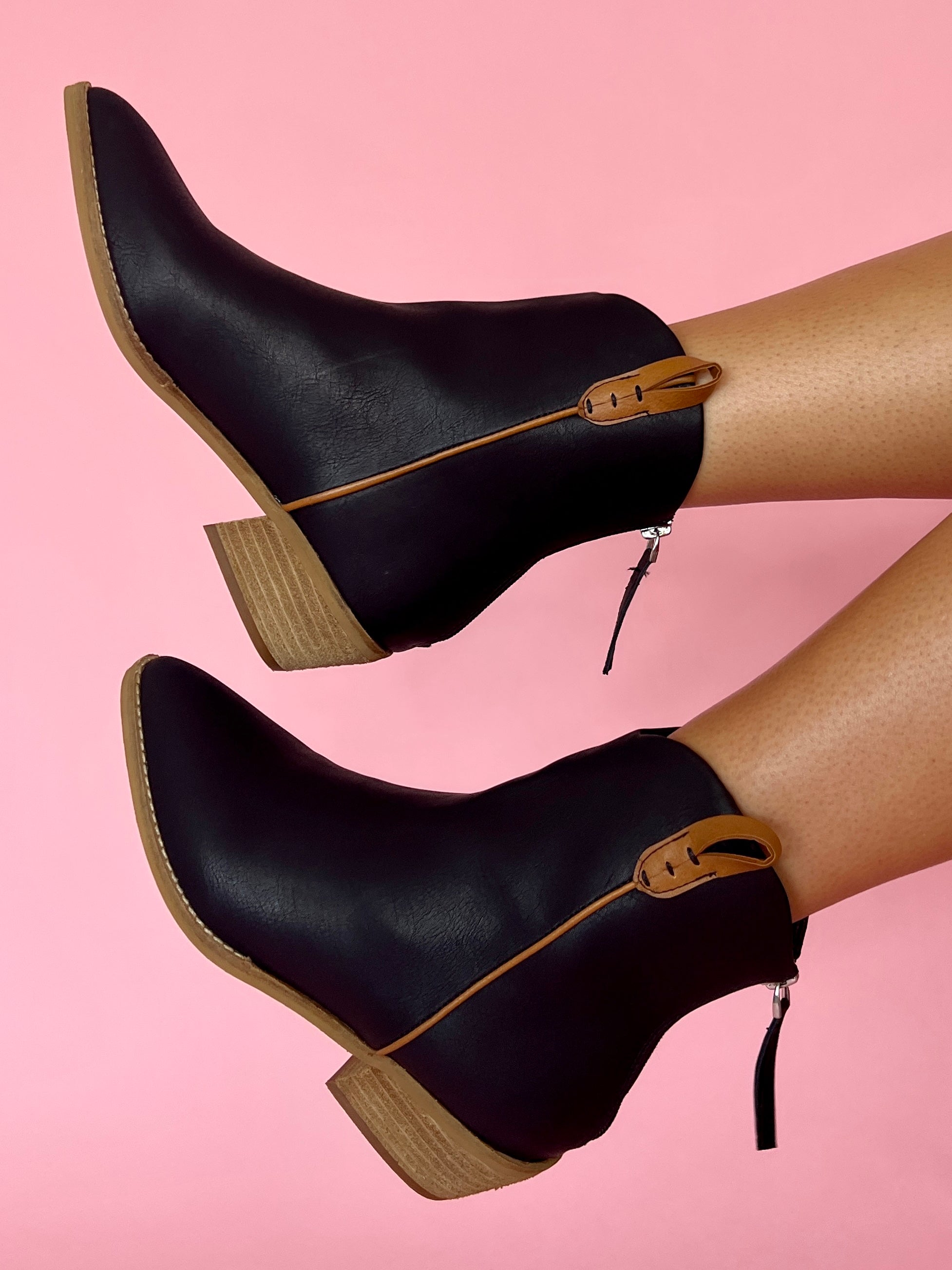 Mirabel Black Side Stitch Cowboy Boots-Shop-Womens-Boutique-Clothing