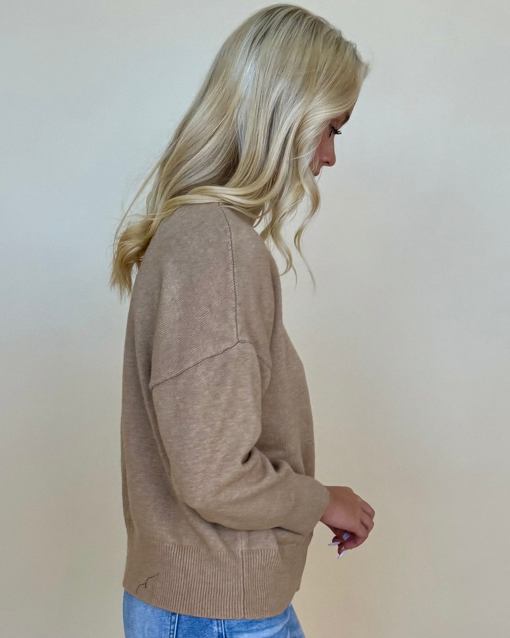Made You Blush Taupe Mock Sweater-Shop-Womens-Boutique-Clothing