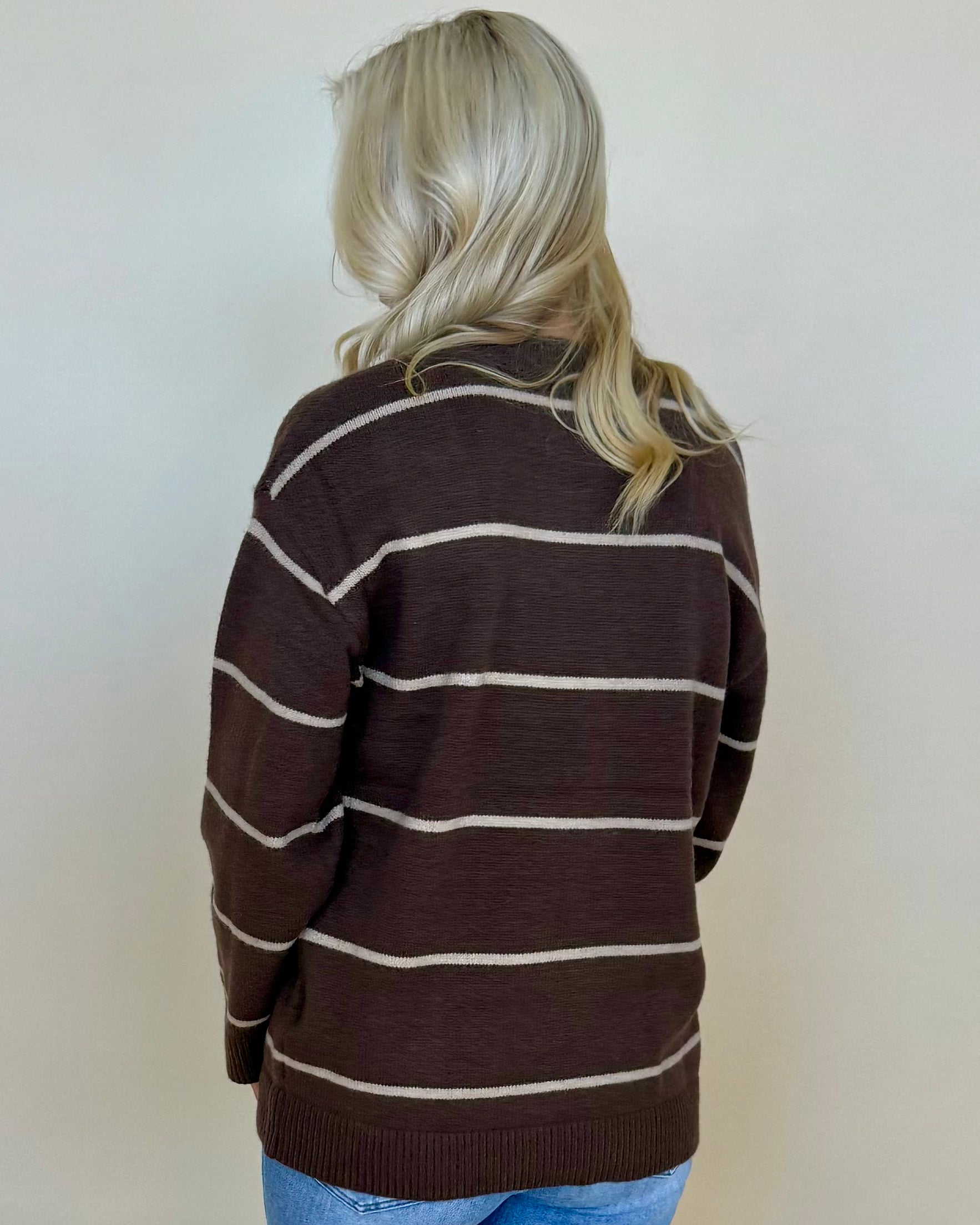 Calm Clouds Brown/Beige Stripe Sweater-Shop-Womens-Boutique-Clothing