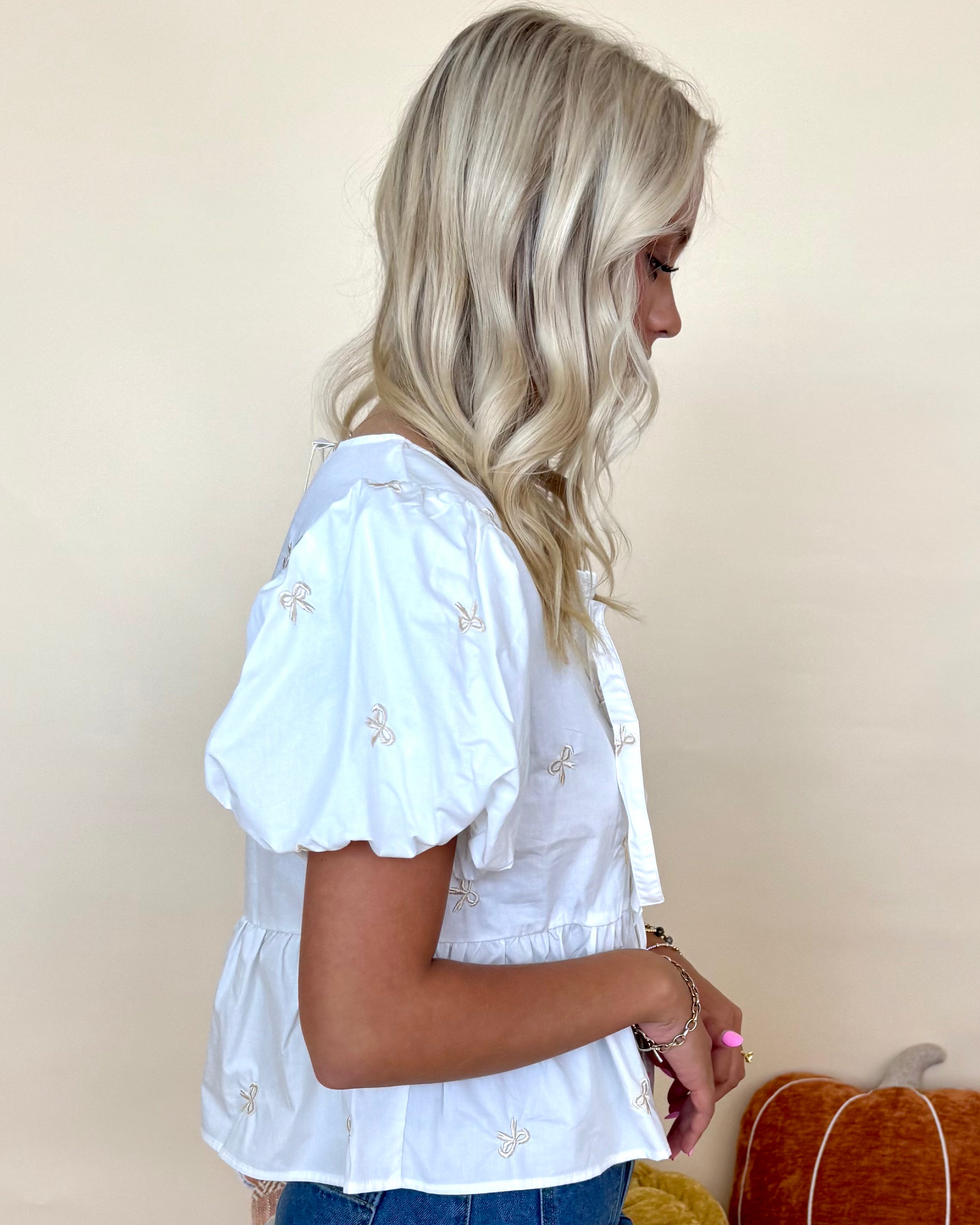Say It Proud White Bow Detail Top-Shop-Womens-Boutique-Clothing