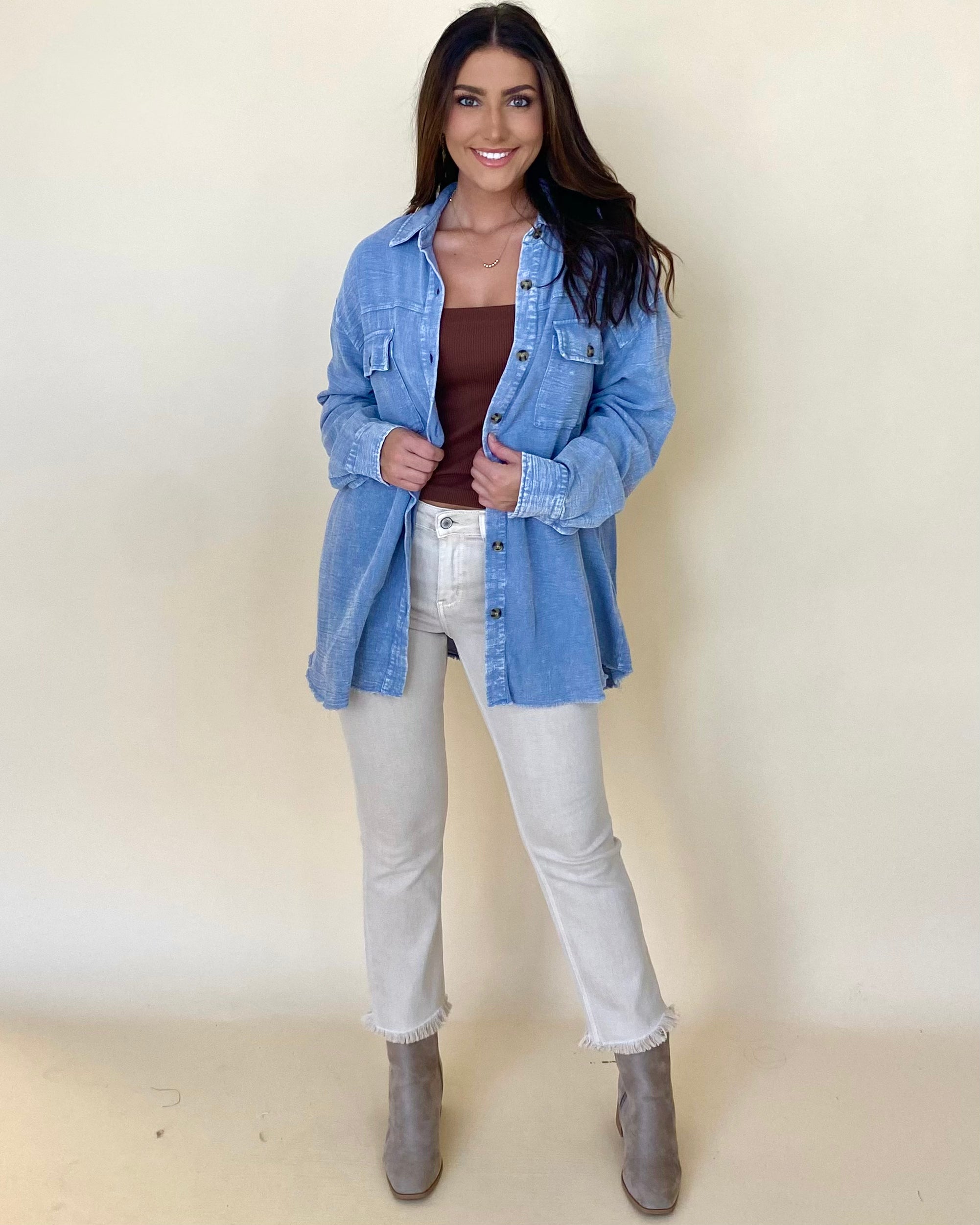 Cruise Control Sand Mid Rise Straight Jean-Shop-Womens-Boutique-Clothing