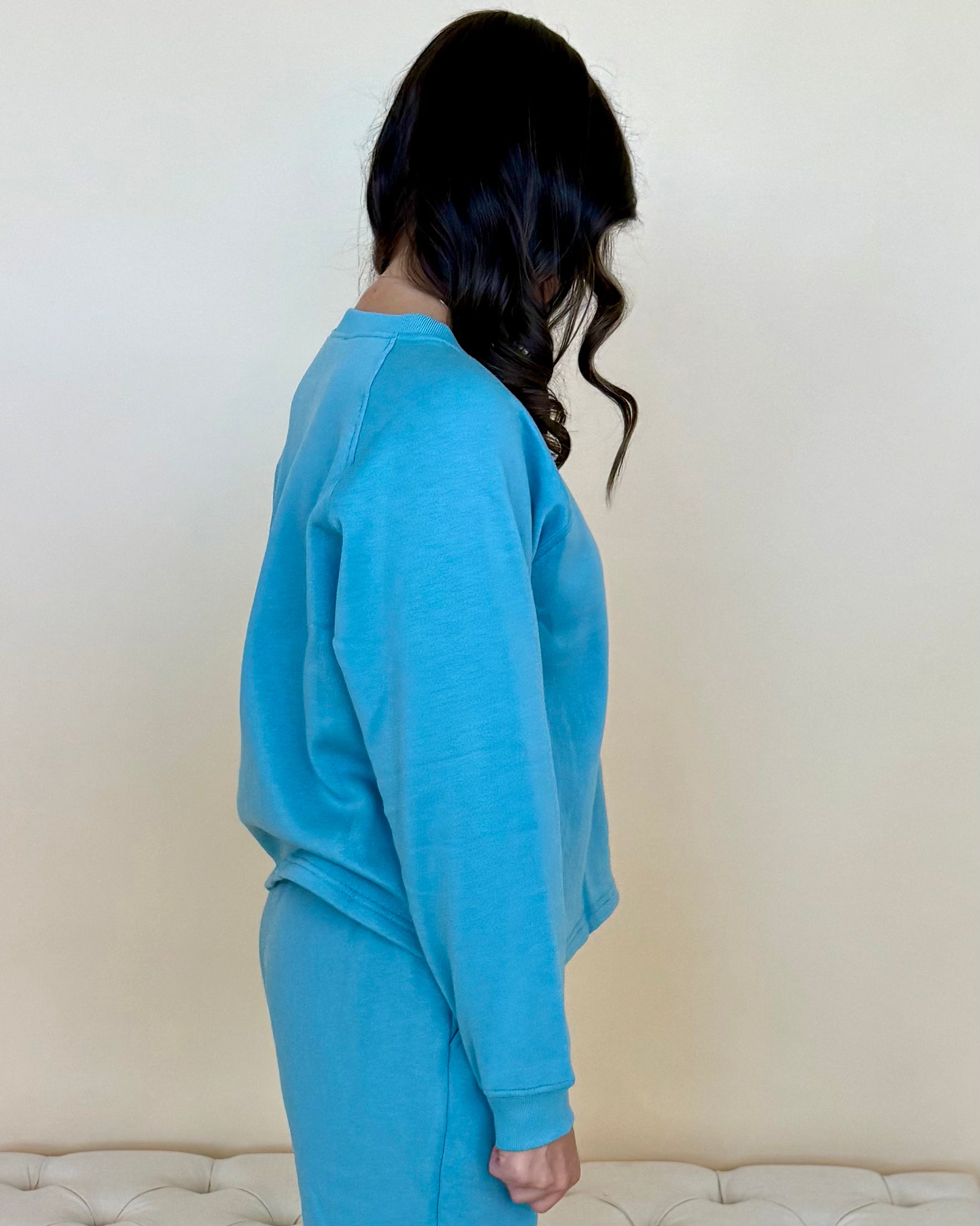 Gentle Shine Dusty Teal Sweatpants Set-Shop-Womens-Boutique-Clothing