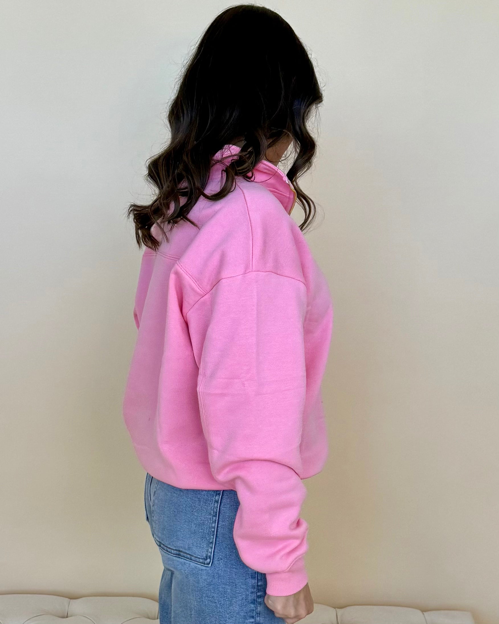 Daily Wear Pink Zip Sweatshirt-Shop-Womens-Boutique-Clothing