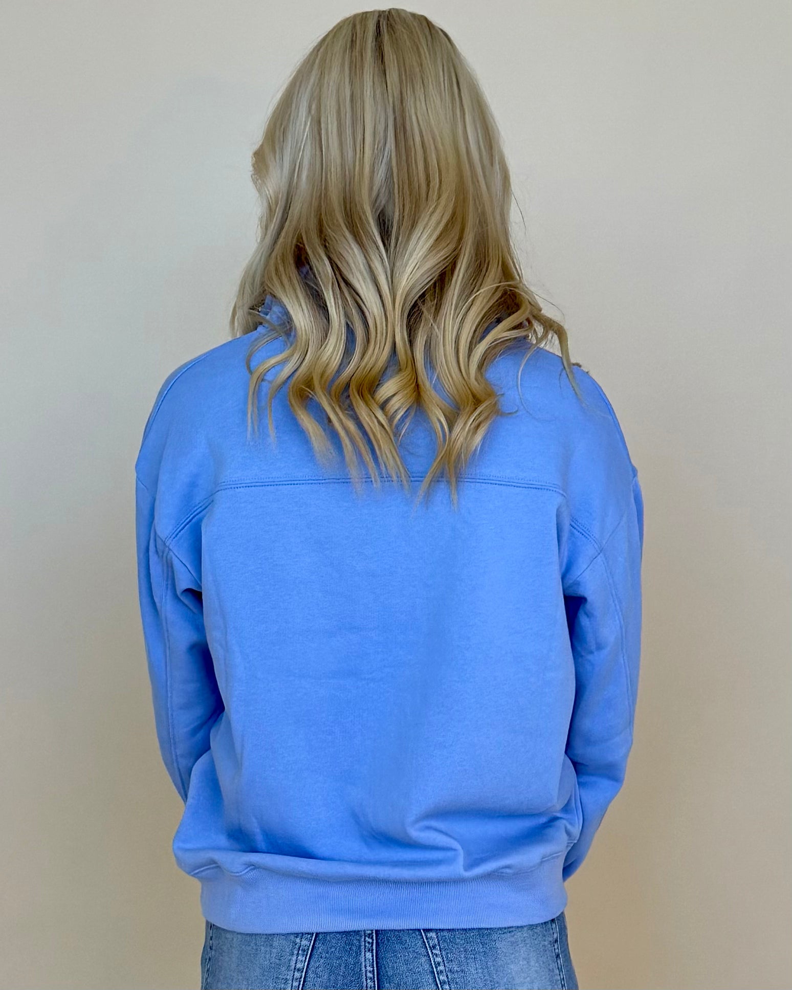 Daily Wear Spring Blue Zip Sweatshirt-Shop-Womens-Boutique-Clothing