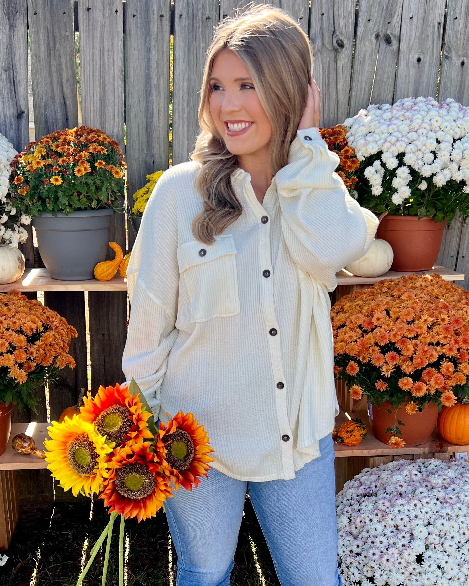 Save My Seat Cream Rib Shirt Jacket-Shop-Womens-Boutique-Clothing