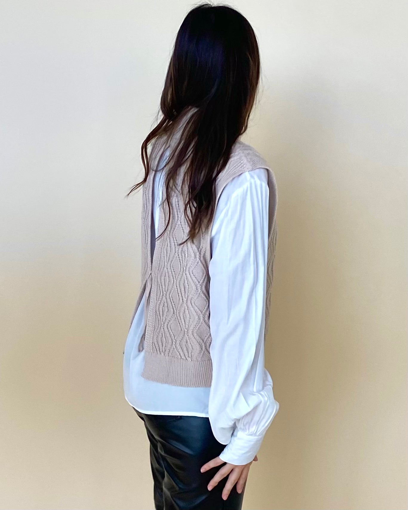 On The Clock Beige Knit Layered Sweater-Shop-Womens-Boutique-Clothing