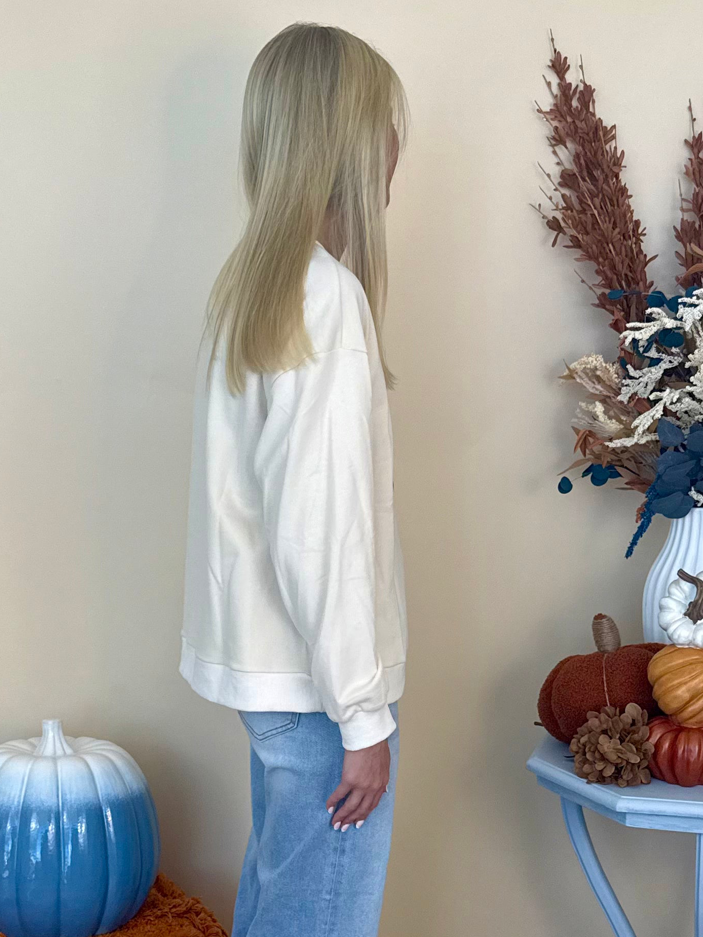 Pumpkin Please, Ivory Leopard Print Pumpkin Sweatshirt-Shop-Womens-Boutique-Clothing