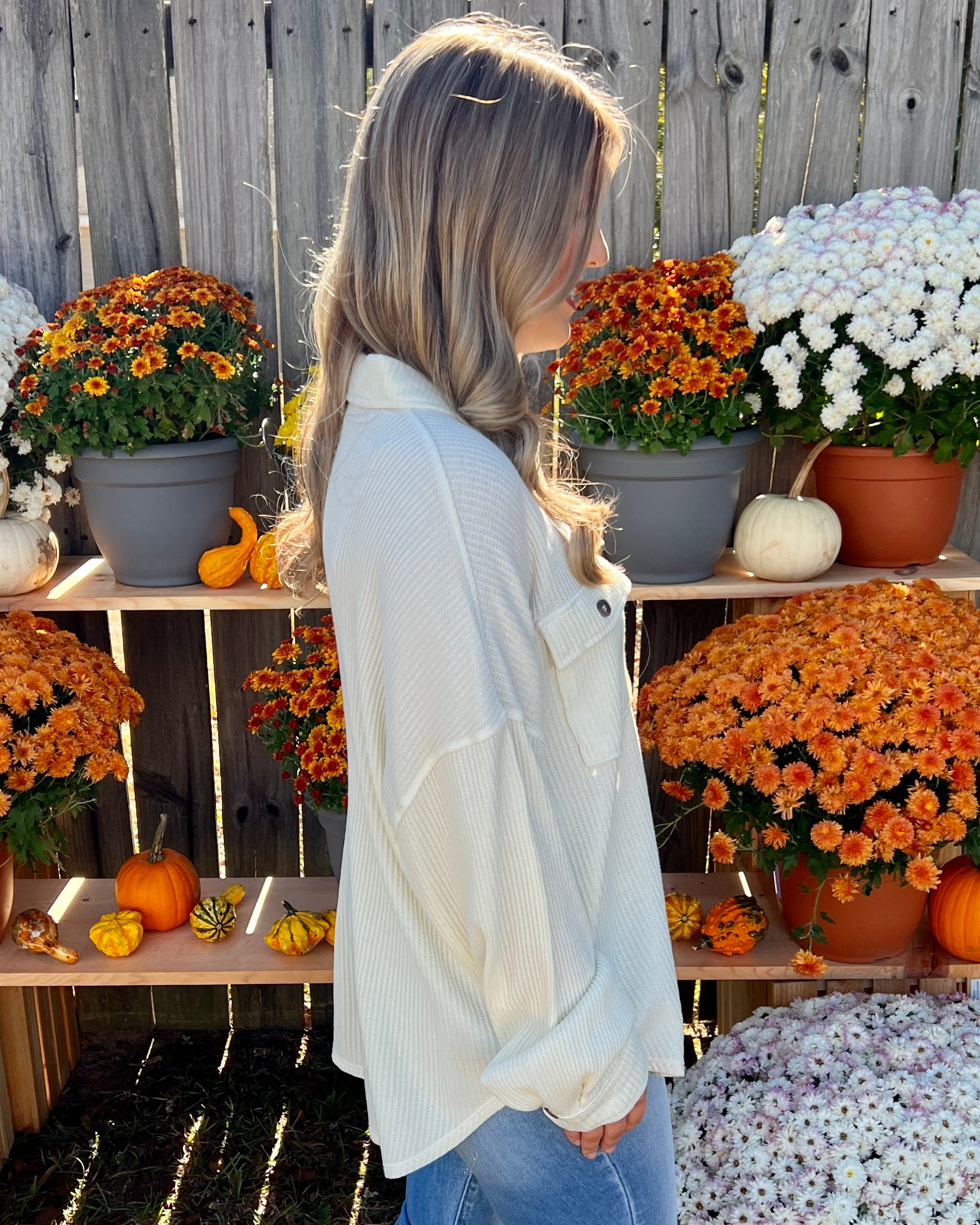 Save My Seat Cream Rib Shirt Jacket-Shop-Womens-Boutique-Clothing