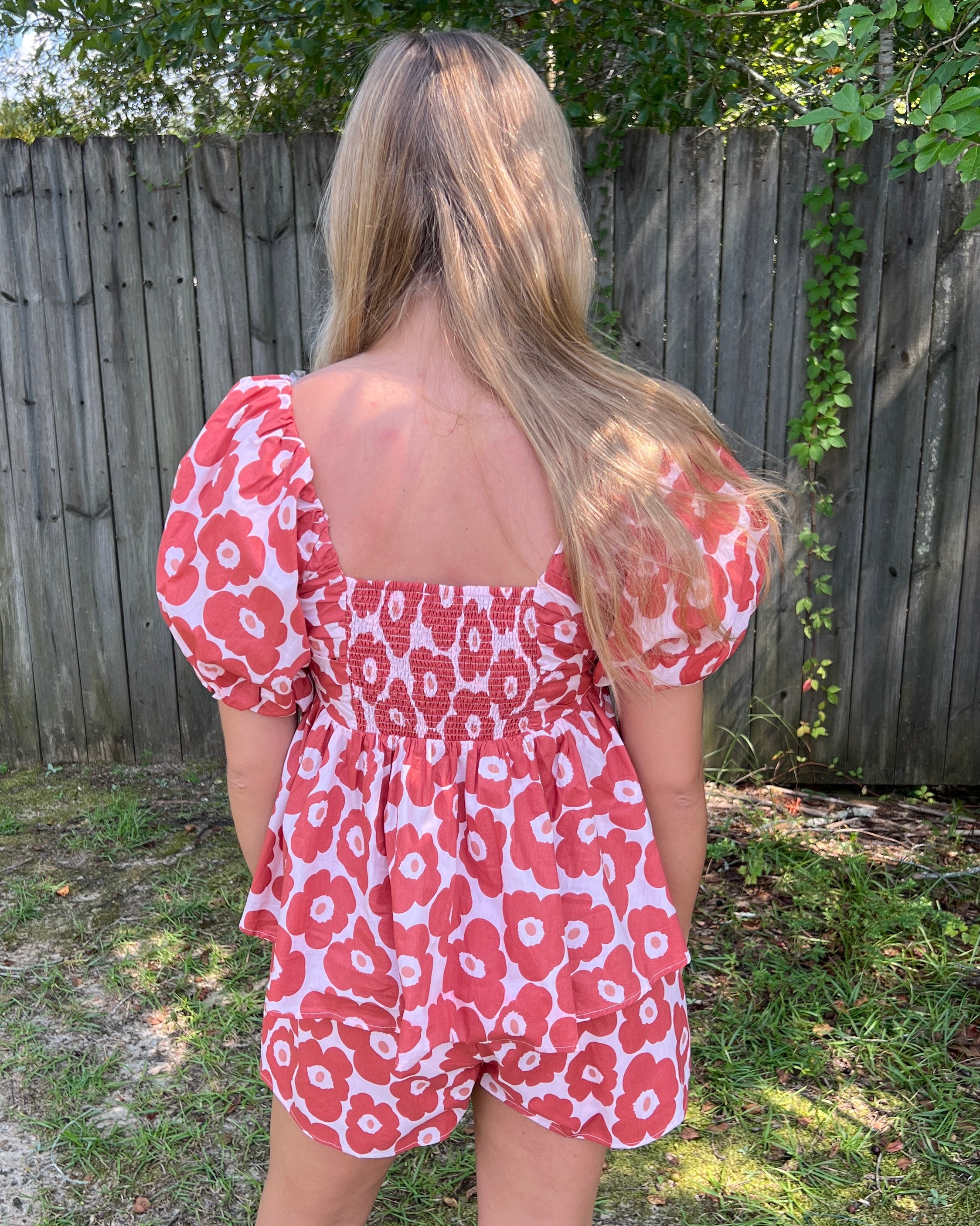 Loft Party Berry Floral Puff Sleeve Top-Shop-Womens-Boutique-Clothing