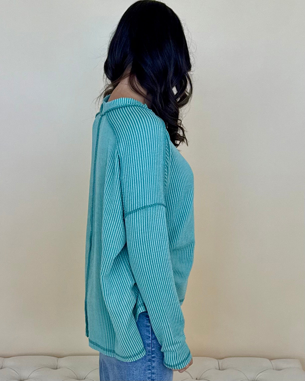 Relaxed Jade Rib Raw Edge Top-Shop-Womens-Boutique-Clothing