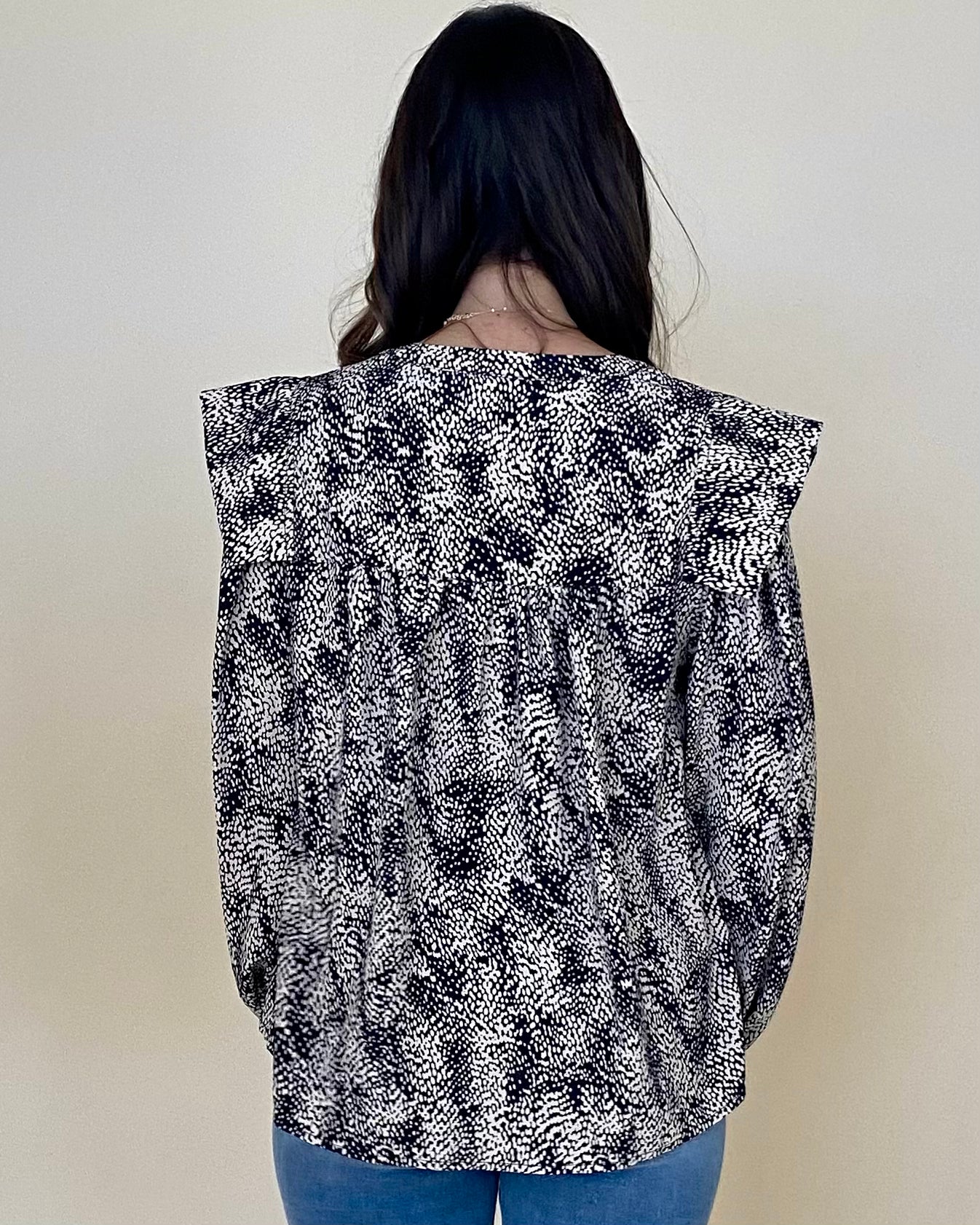 Stick With It Black Spotted Top-Shop-Womens-Boutique-Clothing