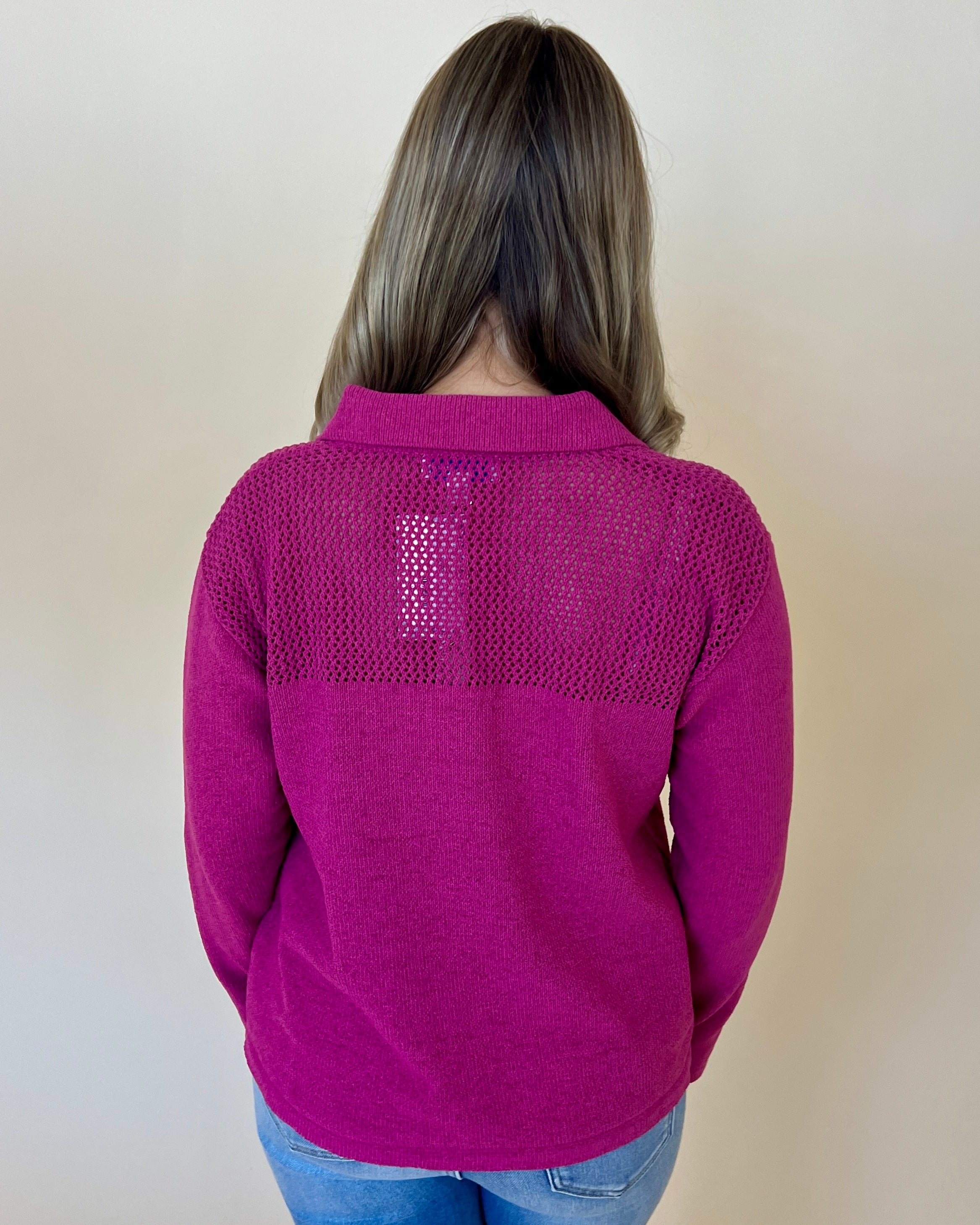 See The Light Berry Crochet Sweater-Shop-Womens-Boutique-Clothing
