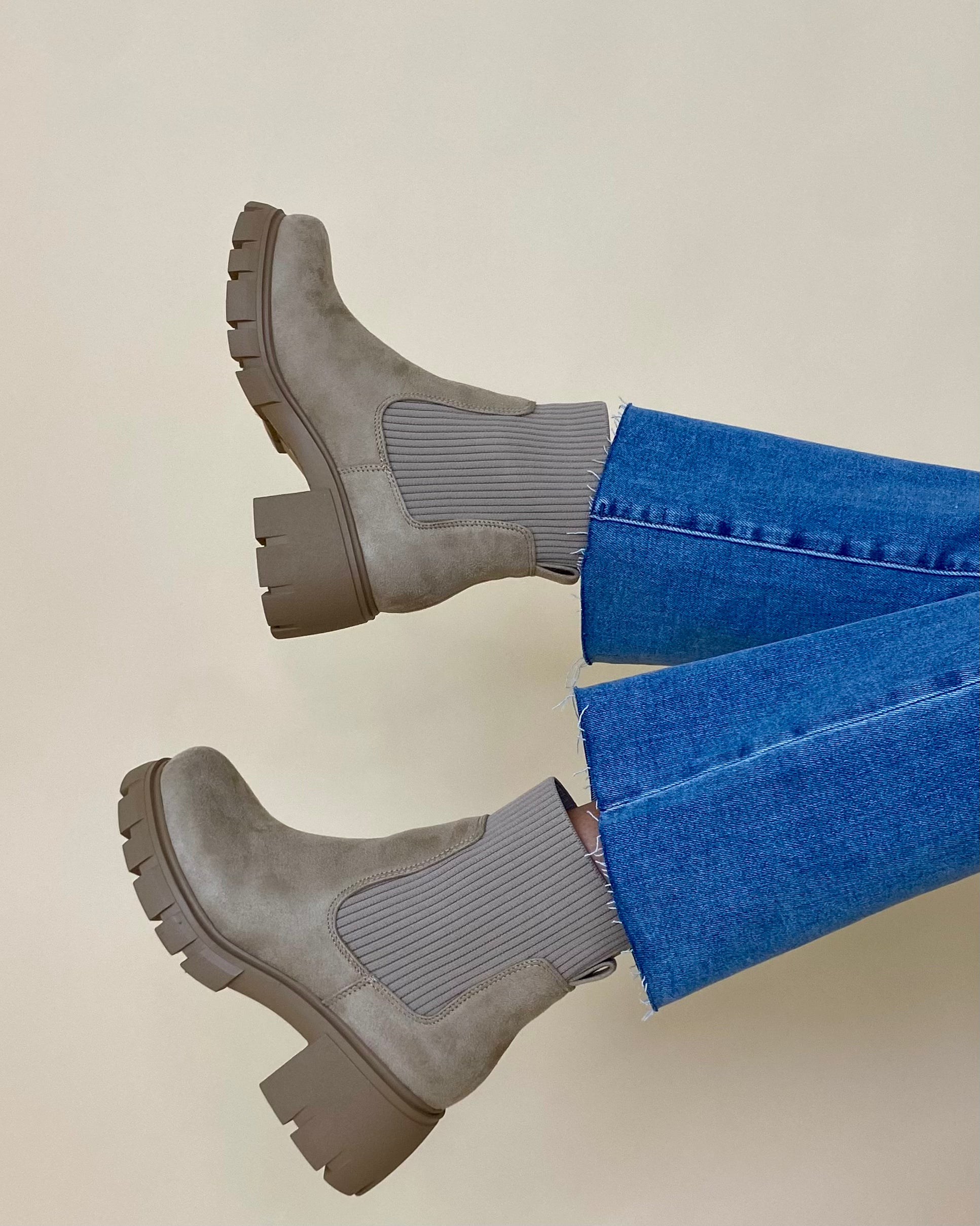 Grace Wheat Micro Suede Elastic Boots-Shop-Womens-Boutique-Clothing