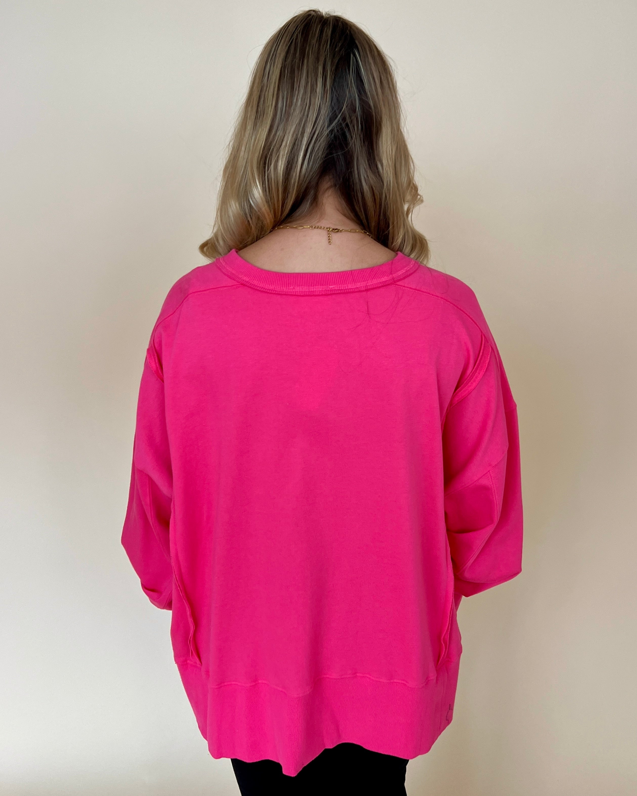 Afternoon Naps Fuchsia French Terry Top-Shop-Womens-Boutique-Clothing