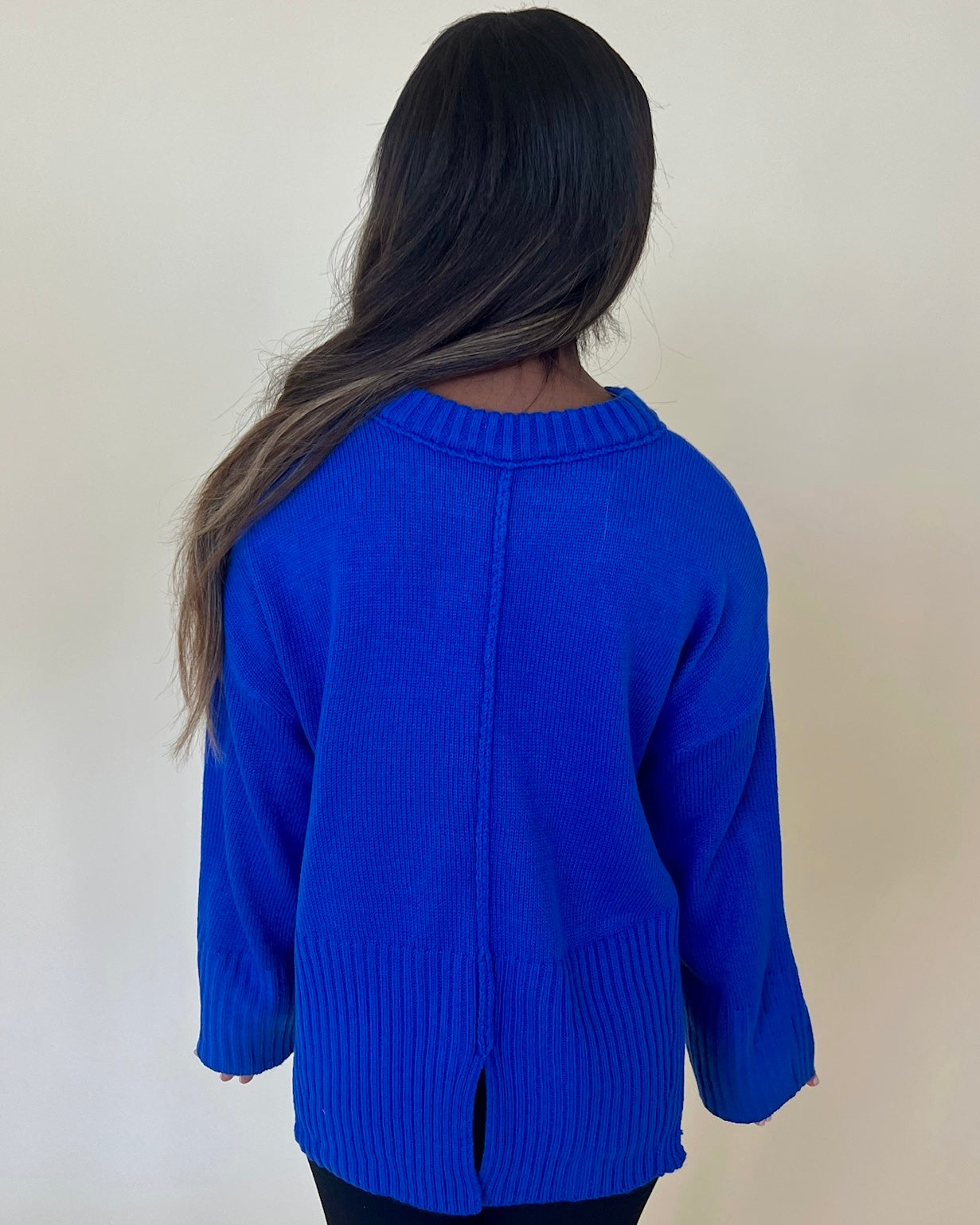 Just So You Royal Blue Knit Sweater-Shop-Womens-Boutique-Clothing
