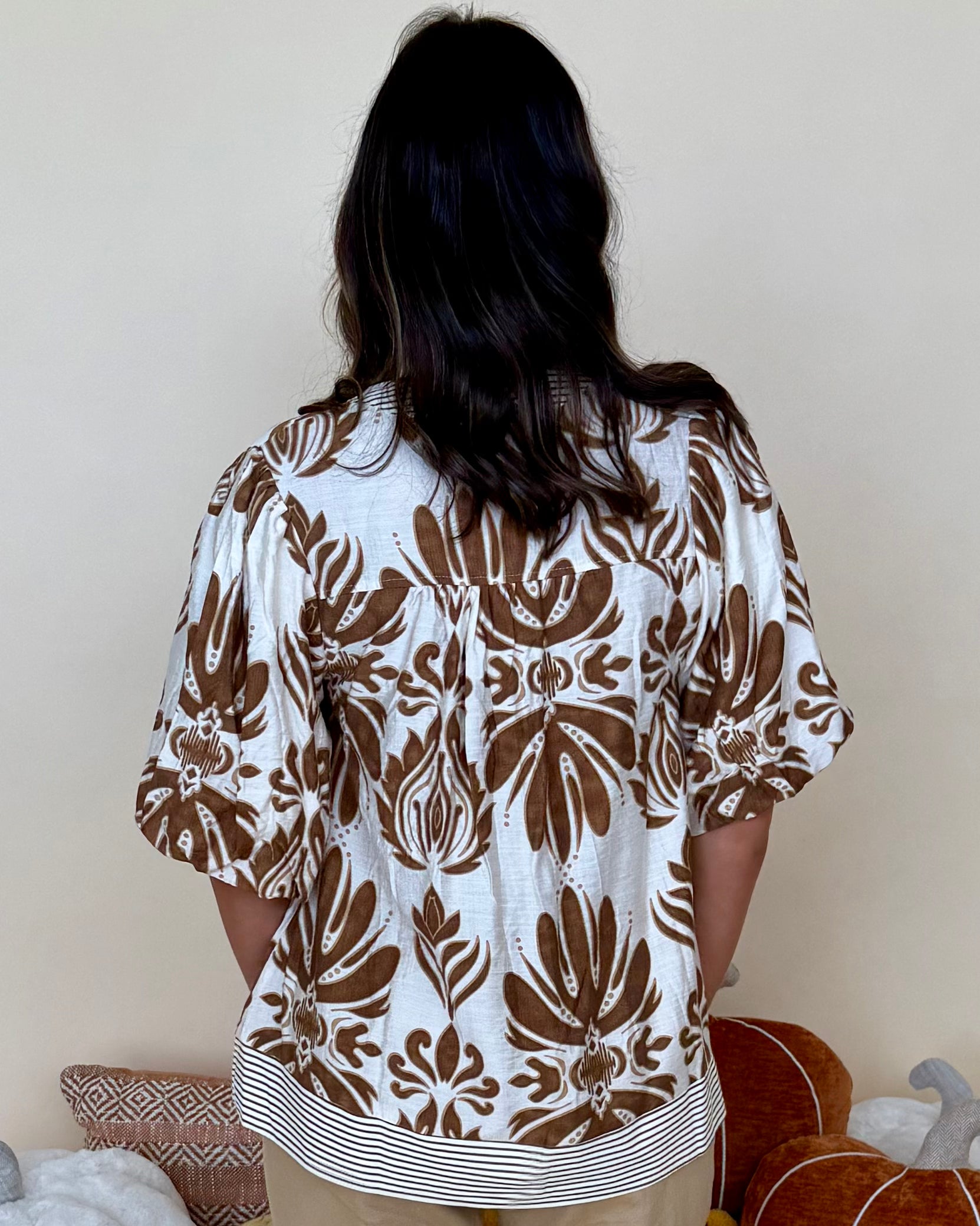 Coming For You Camel Floral Top-Shop-Womens-Boutique-Clothing
